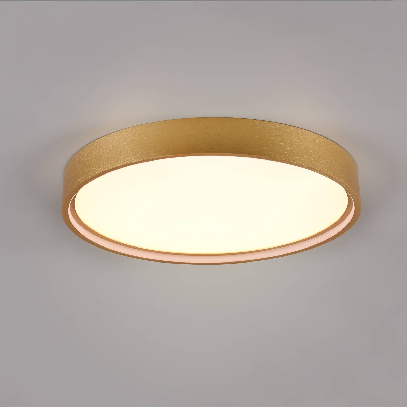 Stropné LED svetlo Doha, CCT, matná mosadzná
