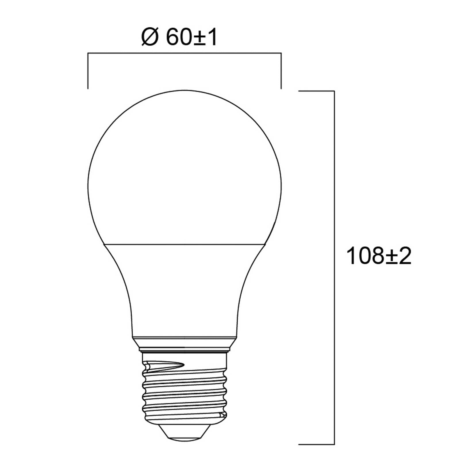 LED žiarovka ToLEDo GLS, E27, 7 W, A60 matná, 6 500 K