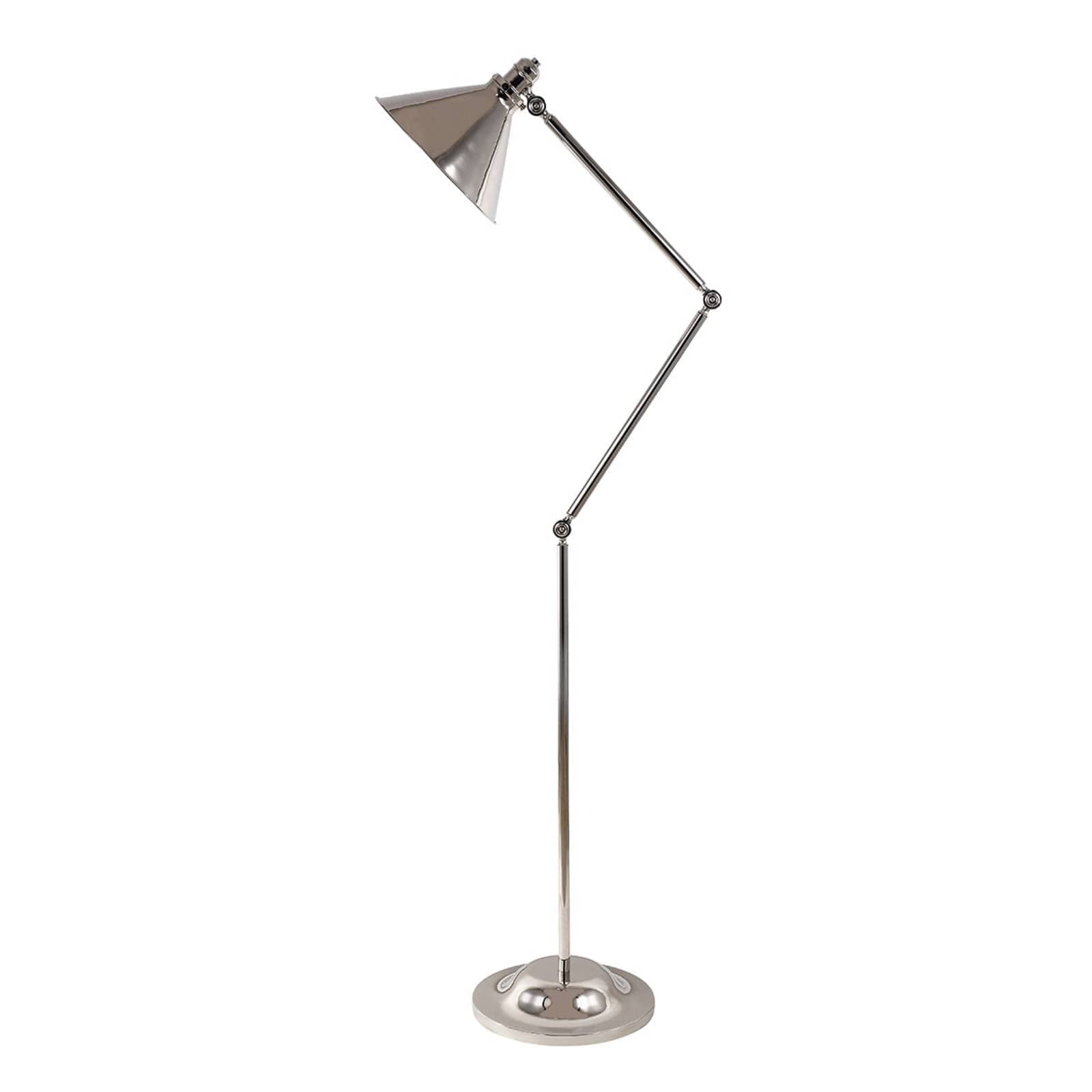 Stojaca lampa Provence, nastaviteľná leštený nikel