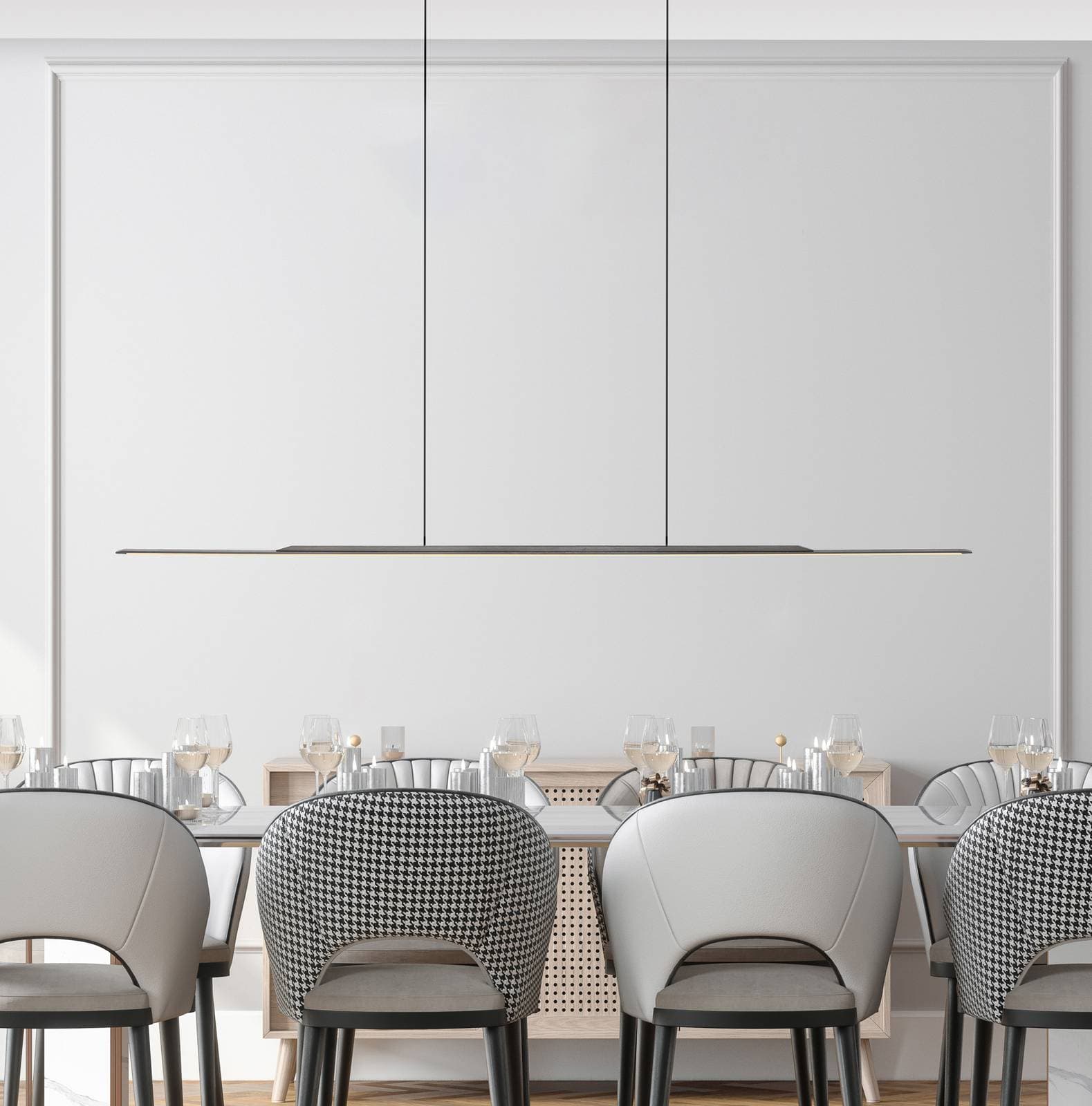 LED závesné svietidlo PURE Surface, sivá, 160 cm, hliník, 3 000 K