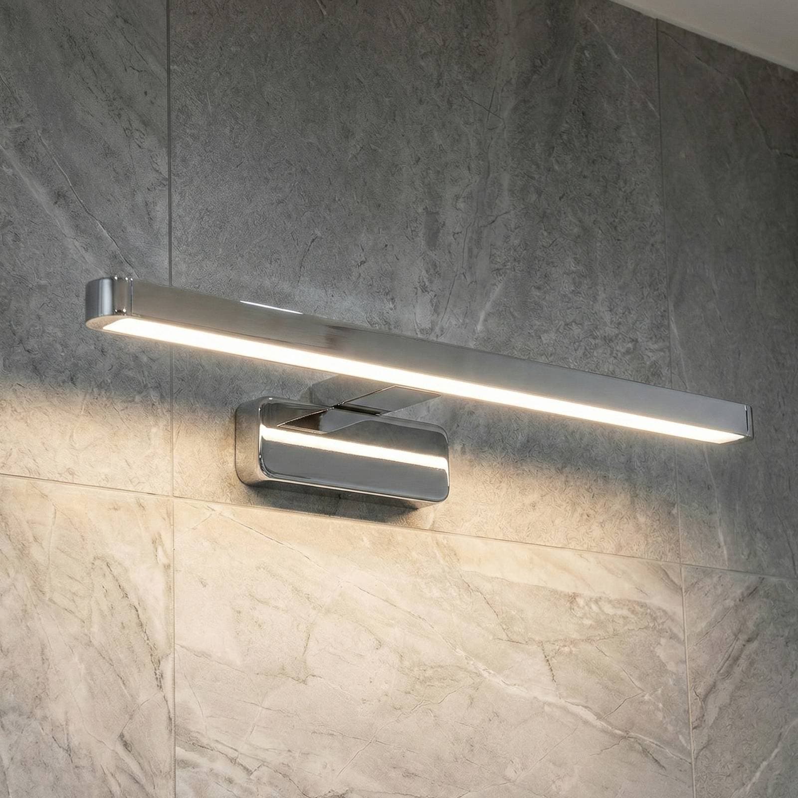 OSRAM LED nástenné svetlo ORBIS DISC BAR, chróm, 40 cm, IP44, CCT