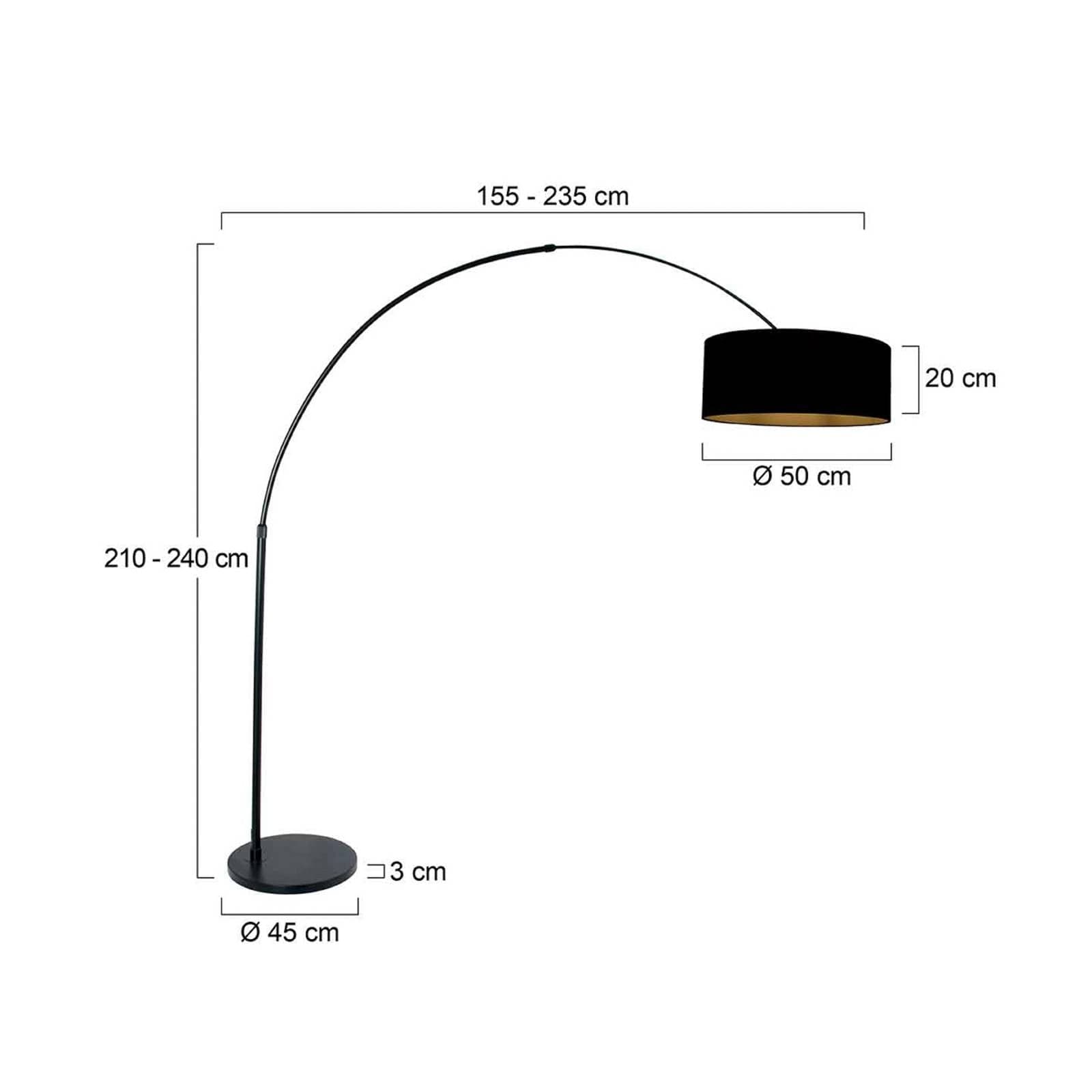 Stojacia lampa Sparkled Light čierna/čierna-zlatá, 240 cm