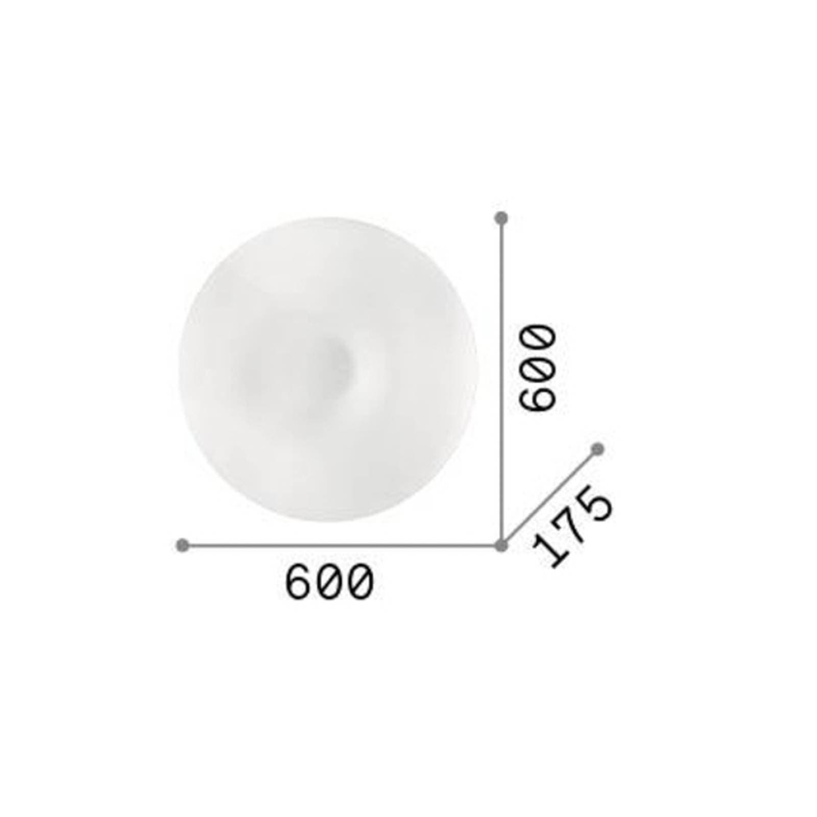 Nástenné svietidlo Ideal Lux Glory, opálové sklo, Ø 60 cm
