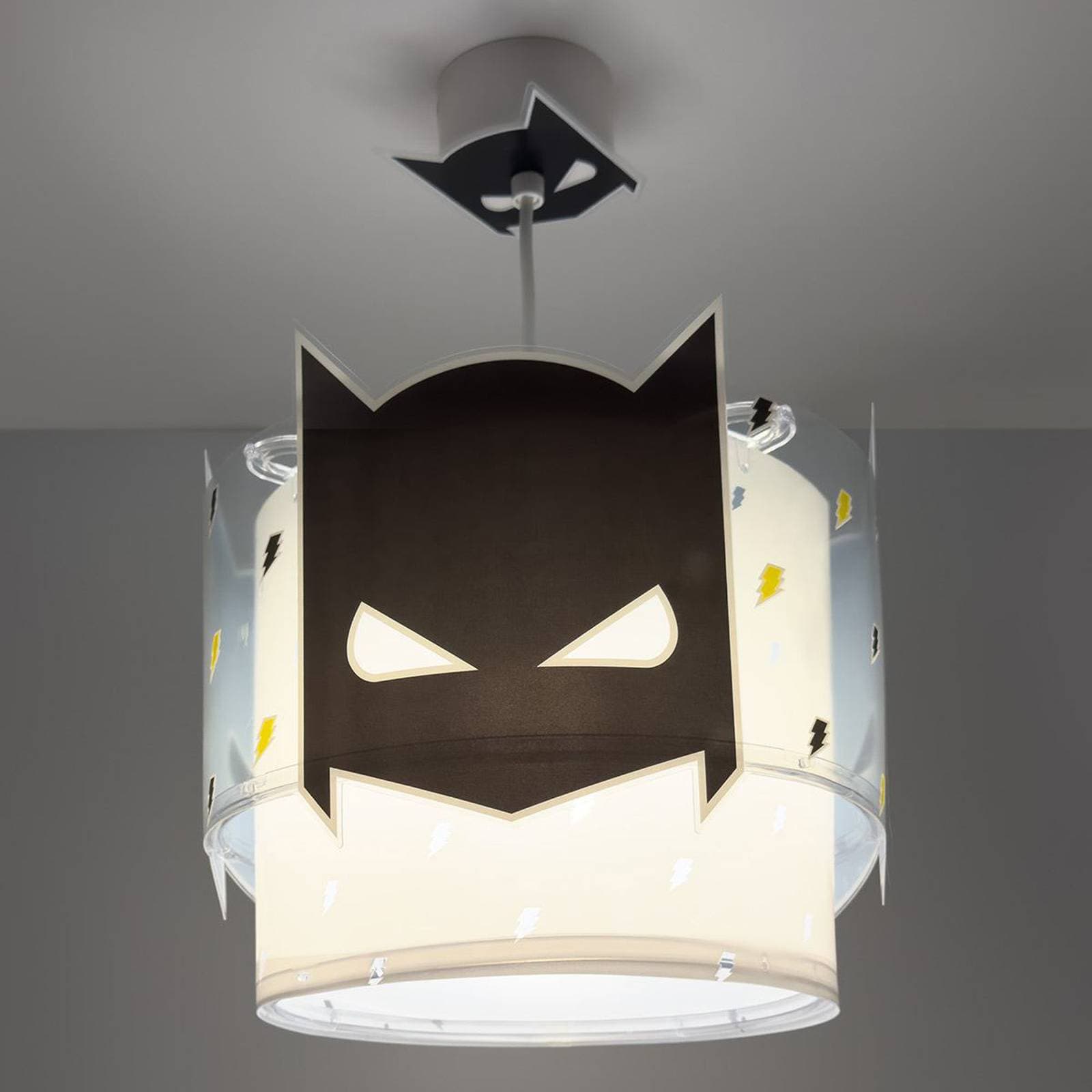 Závesné svietidlo Dalber DARK HERO, biele/čierne, Ø 26 cm, E27