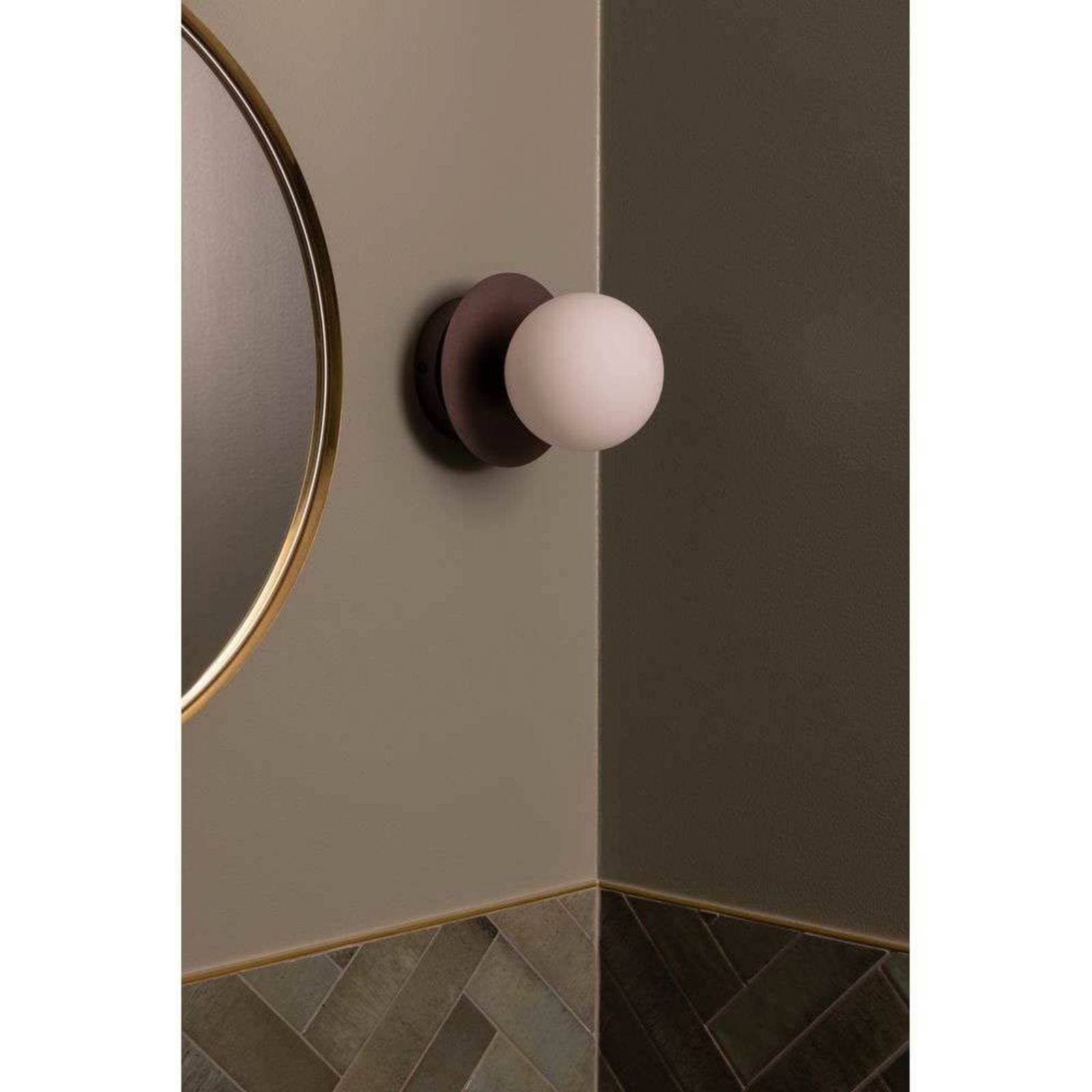 Globen Lighting Nástenné svetlo ART DECO, bronzová/biela Ø 16 cm IP44