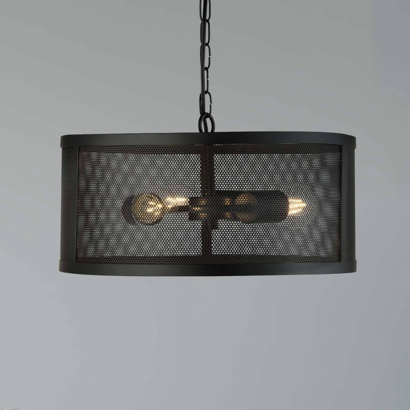 Závesná lampa Fishnet z kovu v čiernom Ø 45 cm