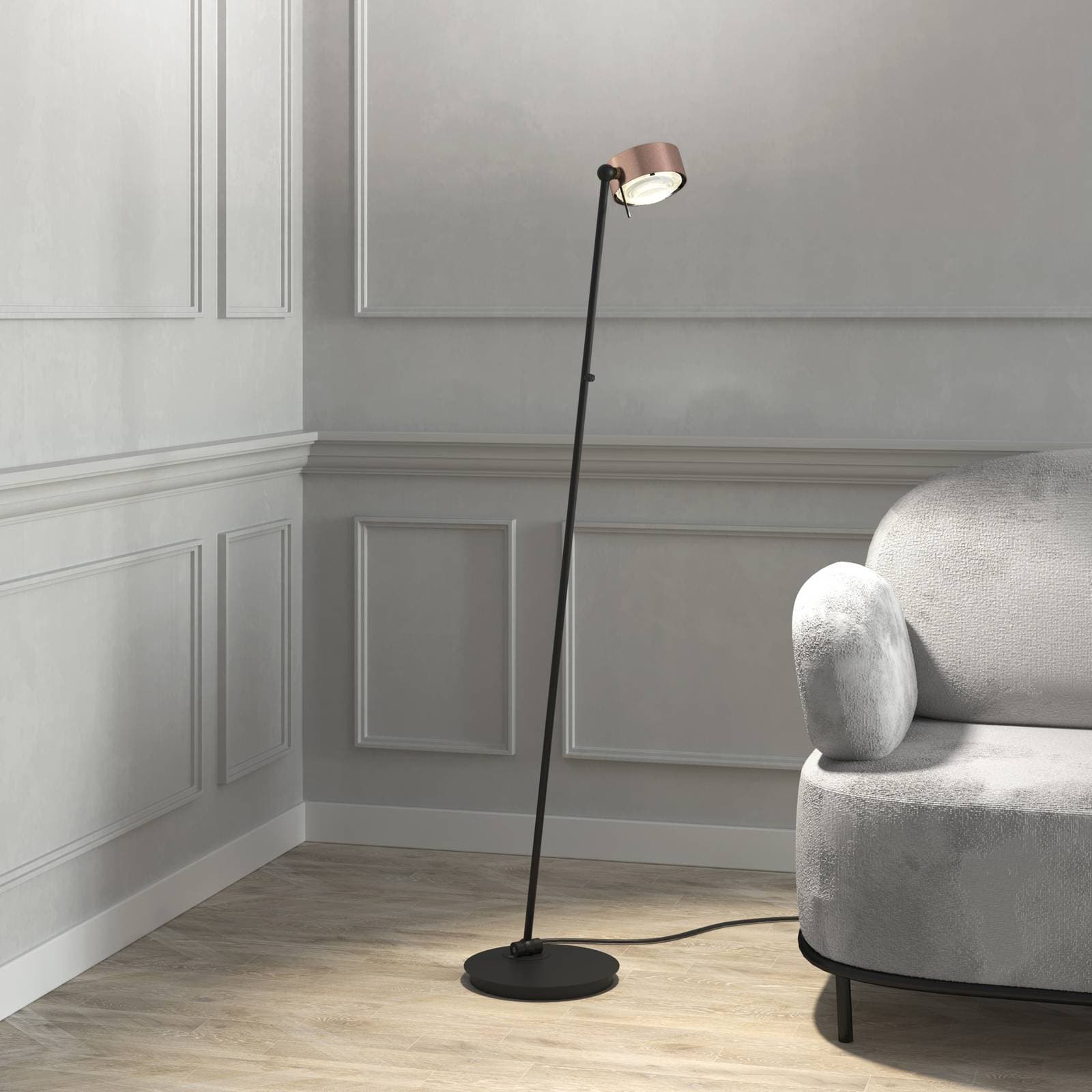 Puk! 120 Floor LED číre/matné-medená/čierna