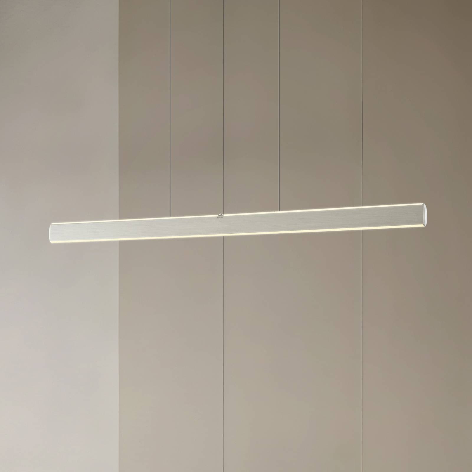 Lucande LED závesné svietidlo Arvon, hliníková farba, 117 cm, stmievateľné, CCT