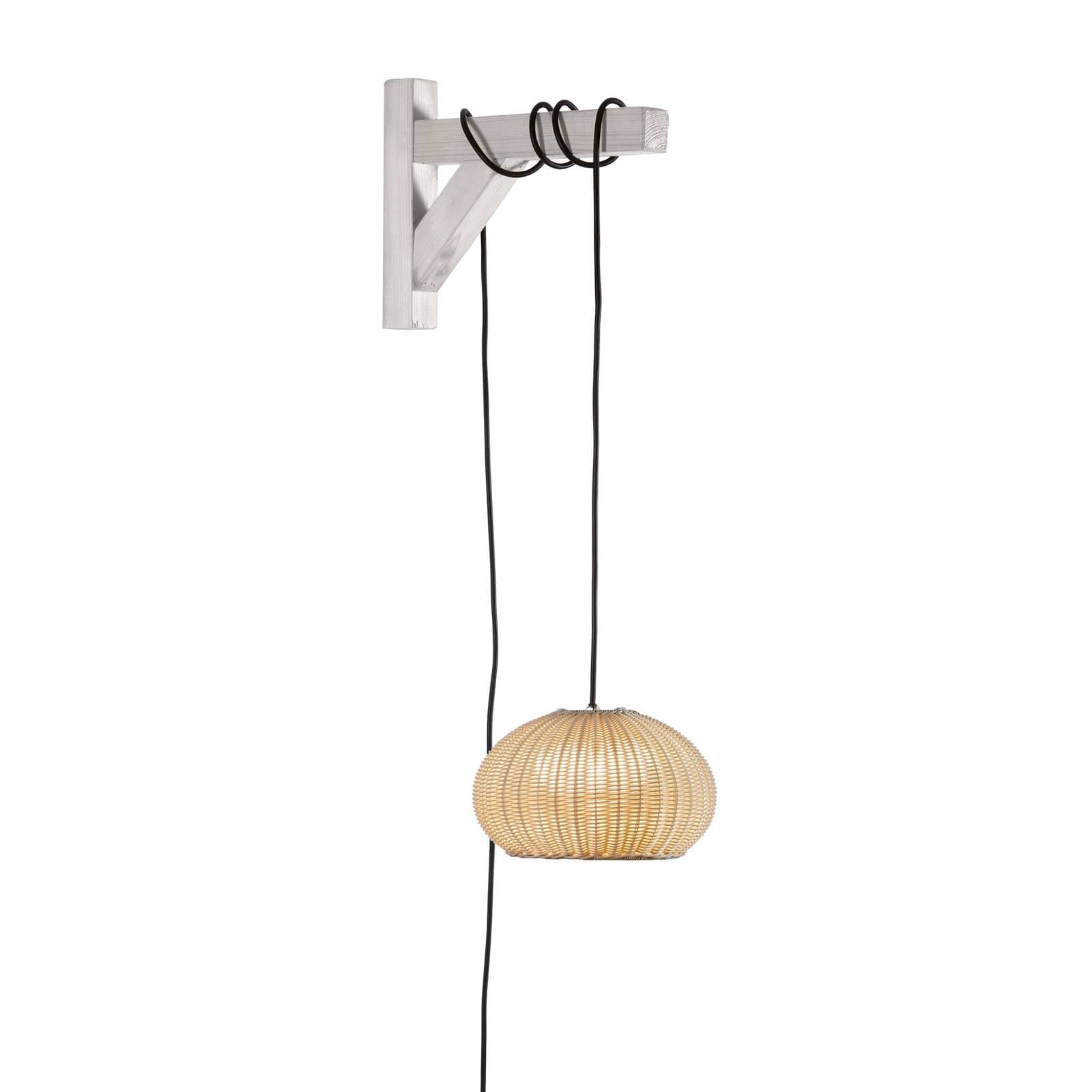 Bover LED závesná lampa Garota, zástrčka biela/slonovinová farba