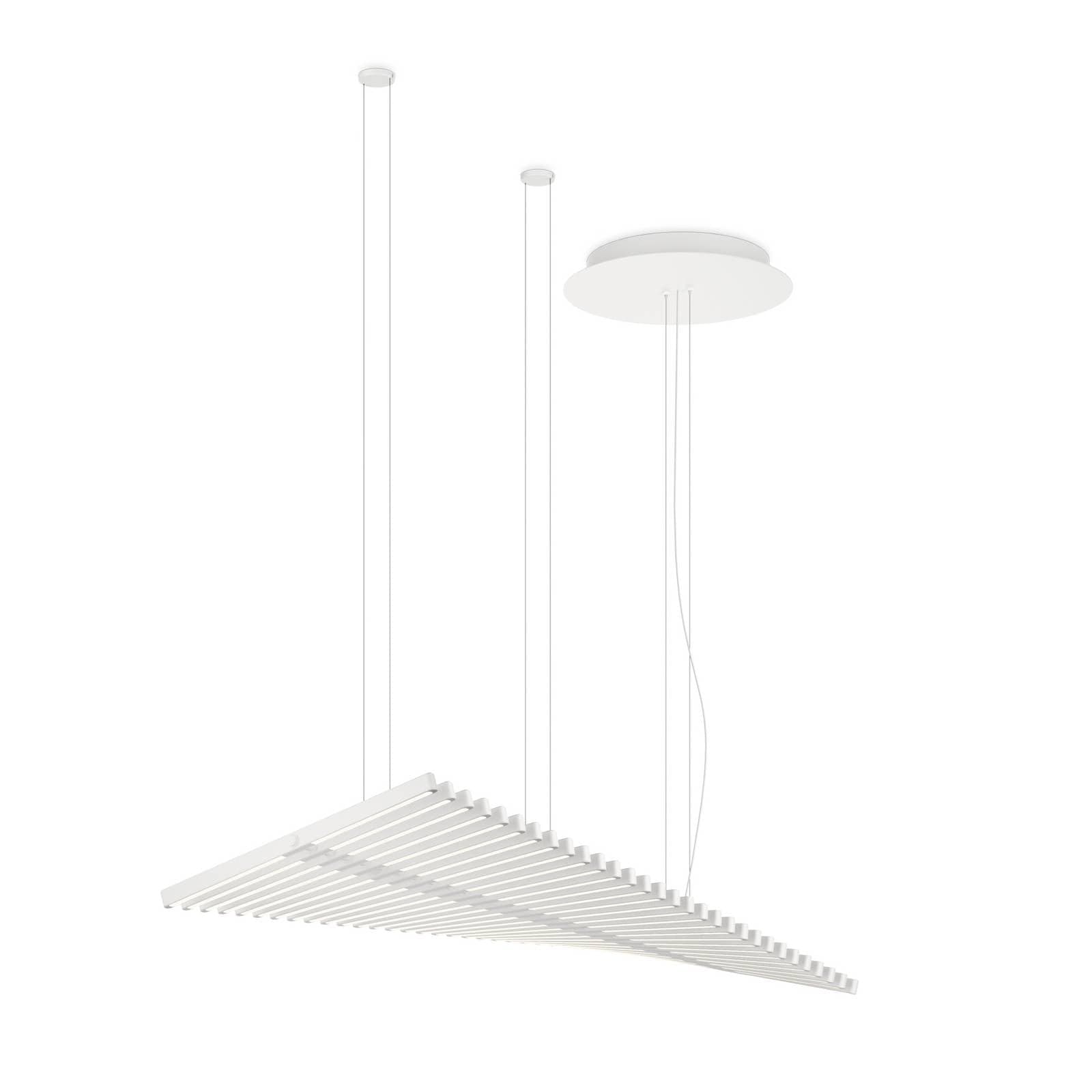 Vibia LED závesné svietidlo RHYTHM, biele, 141 x 47 cm 927 stmievateľné