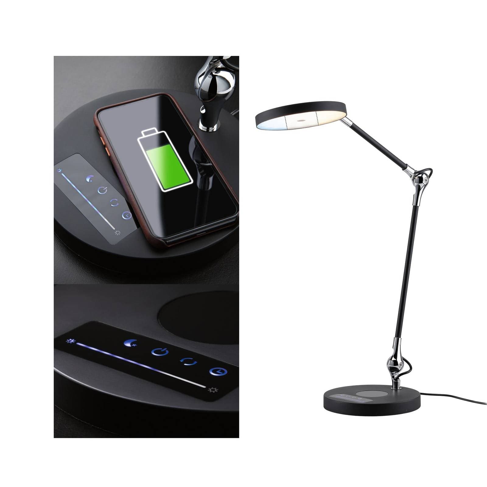 Paulmann Numis stolová LED lampa s funkciou nabíjania, čierna