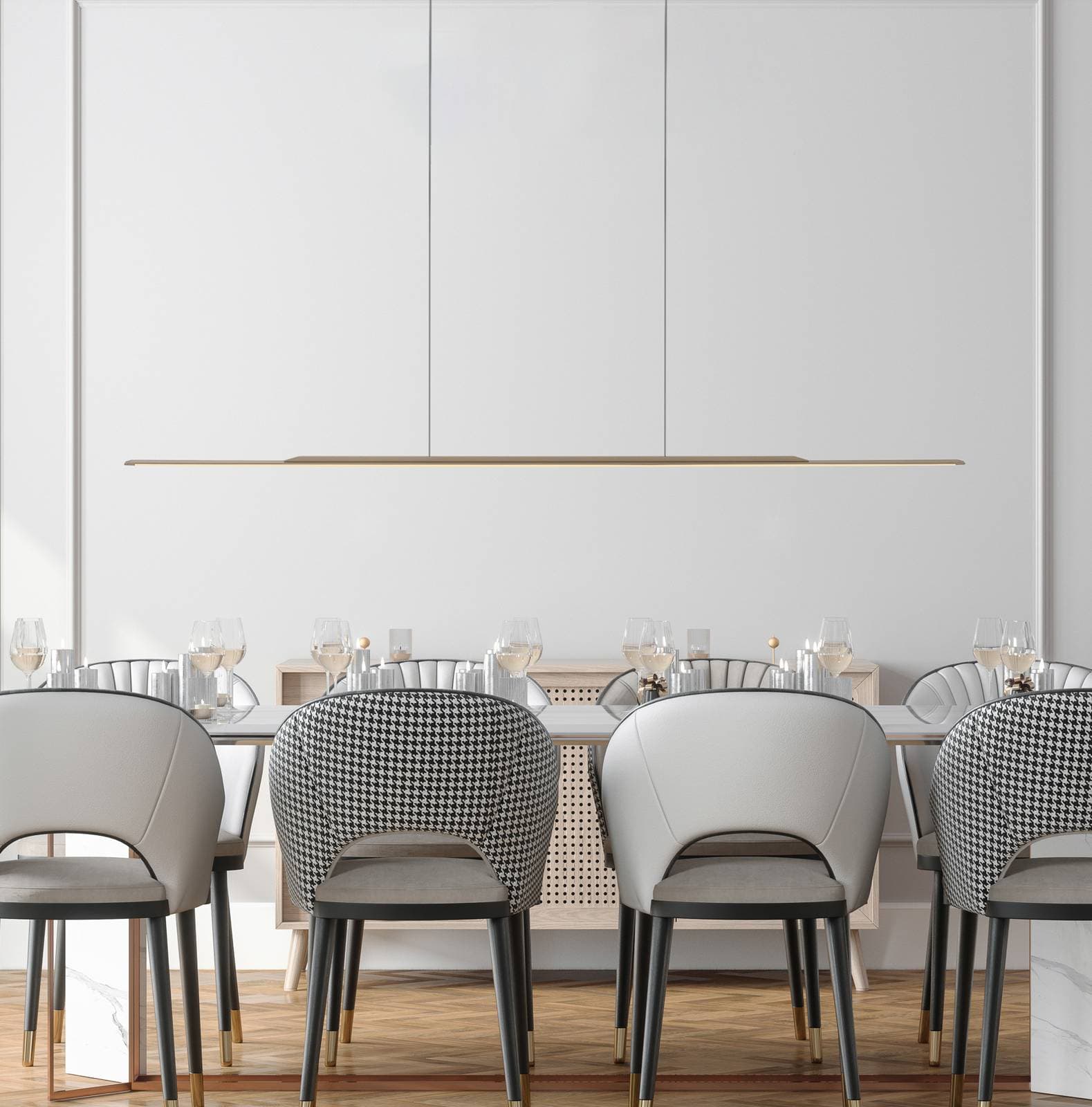 LED závesné svietidlo PURE Surface, bronzová, 160 cm, hliník, 3 000 K