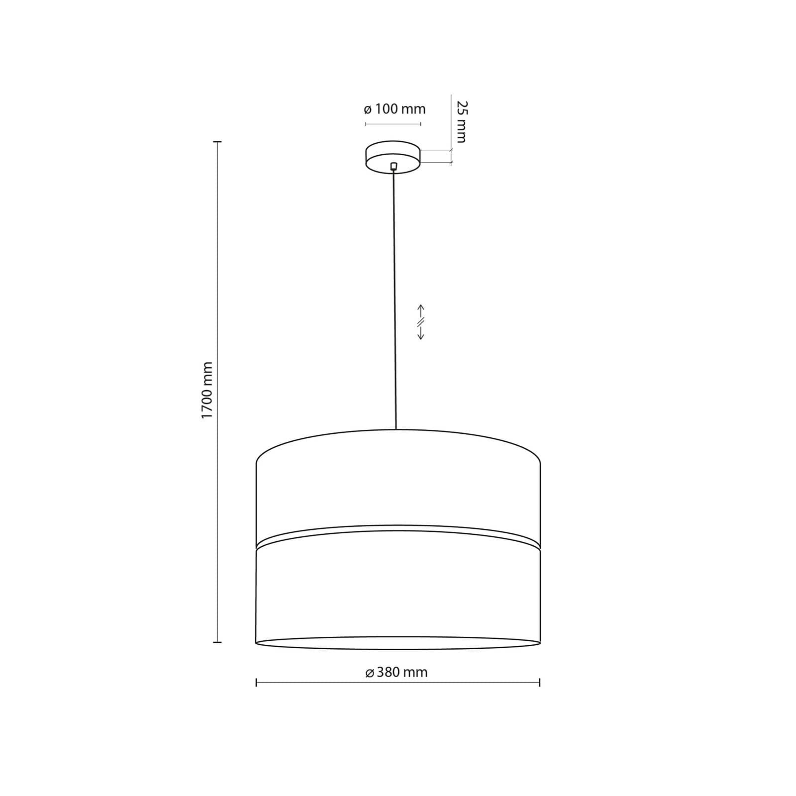 Závesná lampa Nicol, čierna/drevený efekt, Ø 38 cm, 1 svetlo, 1 x E27