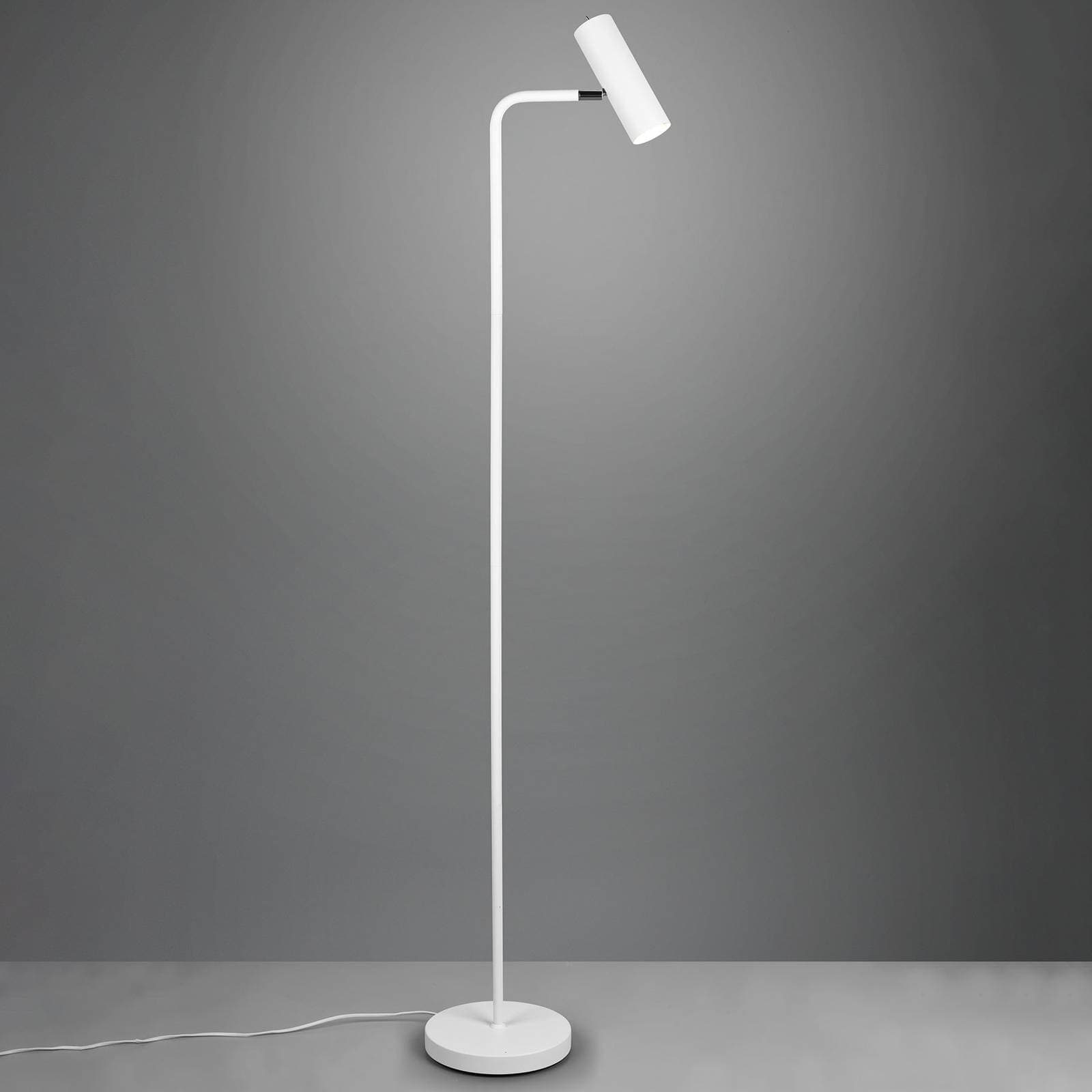 Stojacia lampa Marley, biela, výška 151 cm, kov