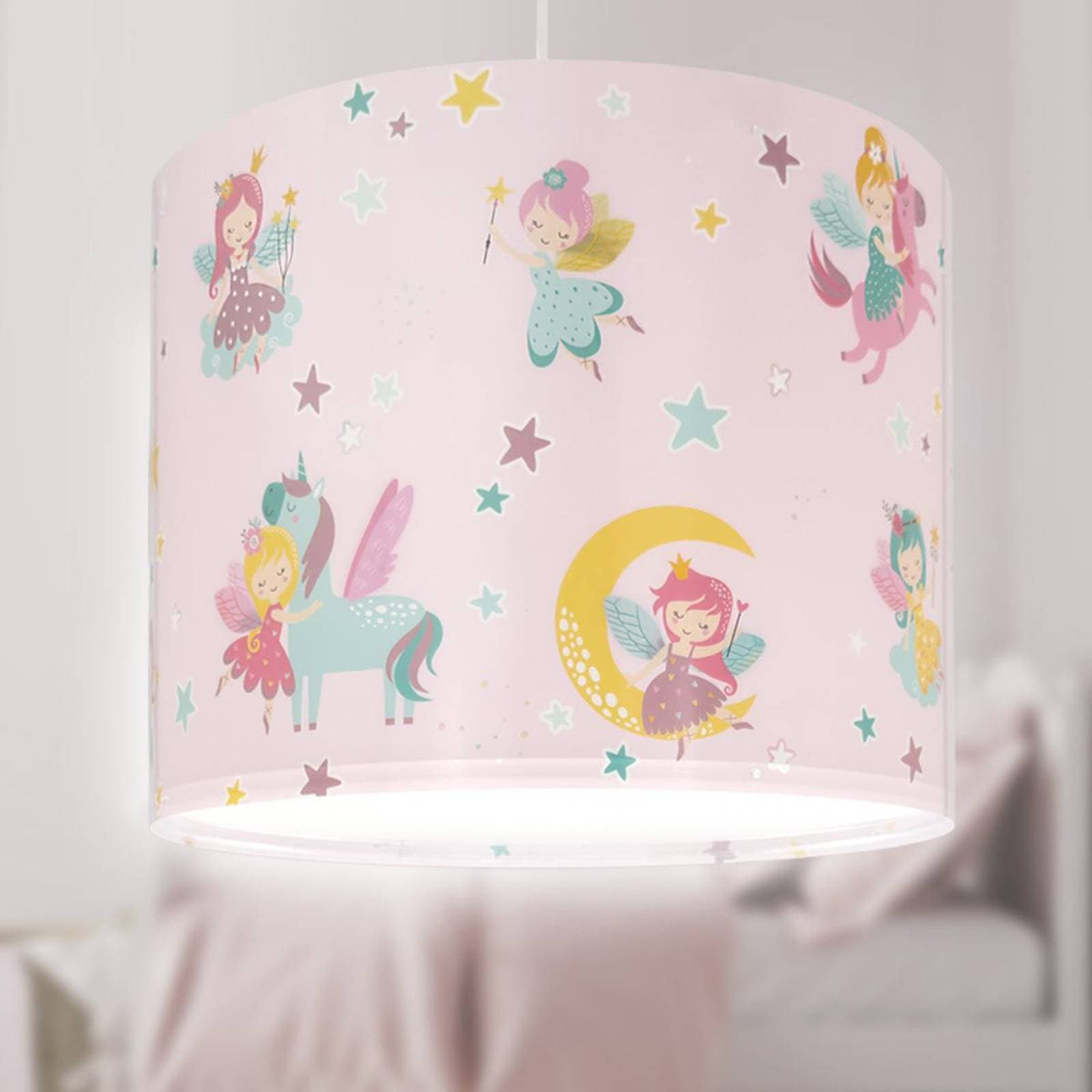 Závesné svietidlo Dalber FAIRY DREAMS, farebné, Ø 33 cm, E27