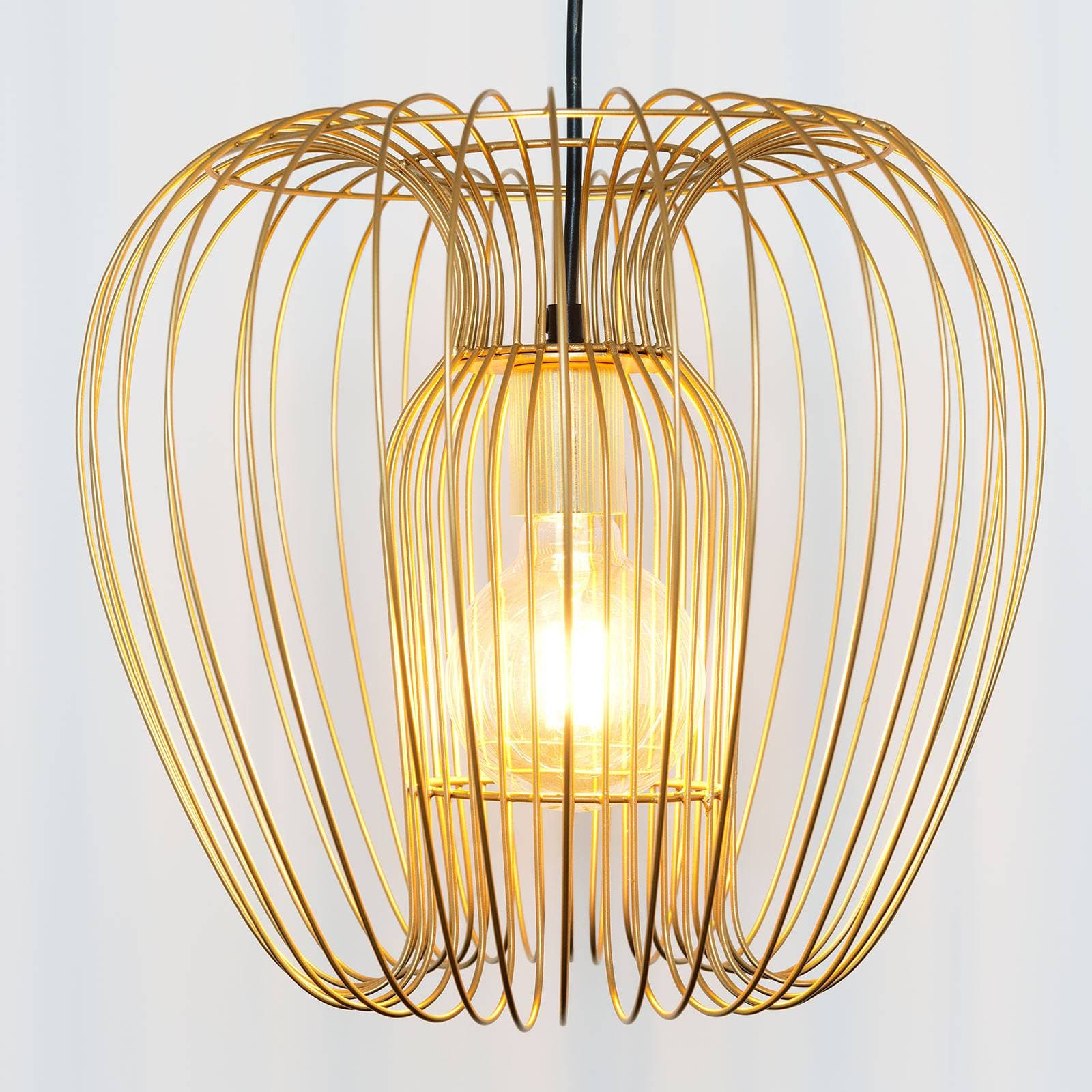 Závesná lampa Protetto, zlatá, Ø 34 cm