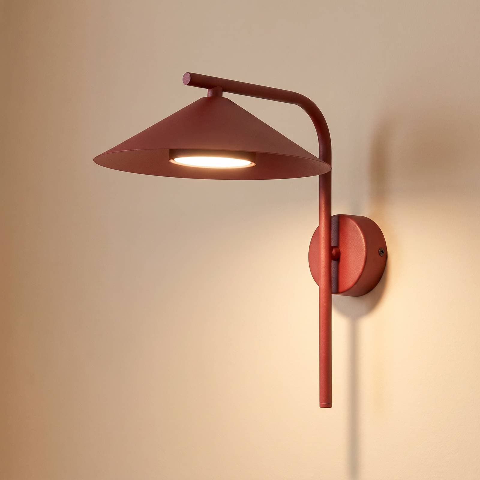 Nástenné svetlo Lume S, bordová, kovová, výška 31 cm, GX53