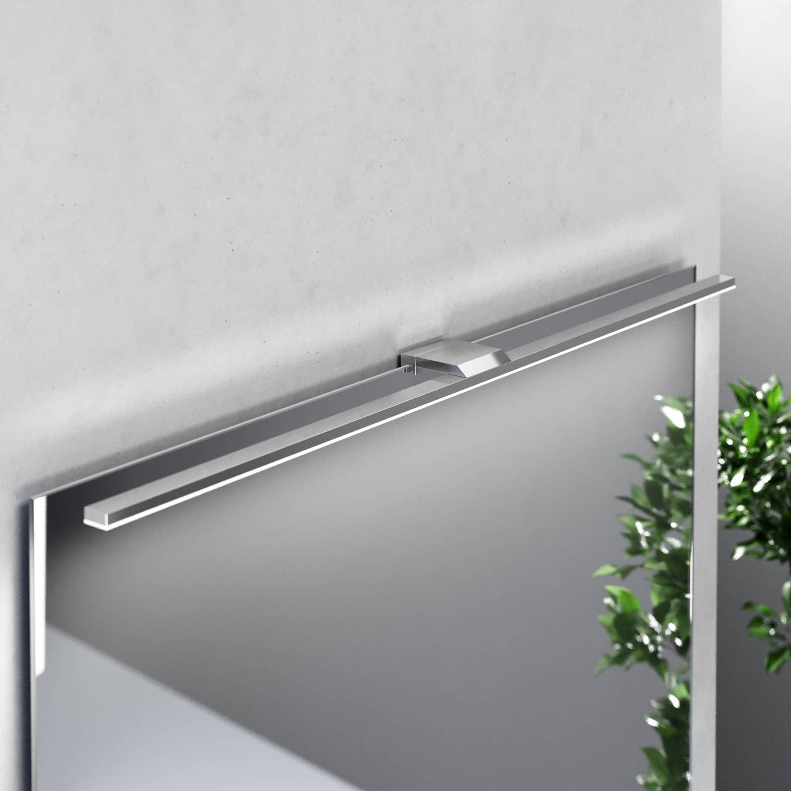 LED zrkadlové svetlo Triga IP44, chróm, 80 cm, 4 000 K