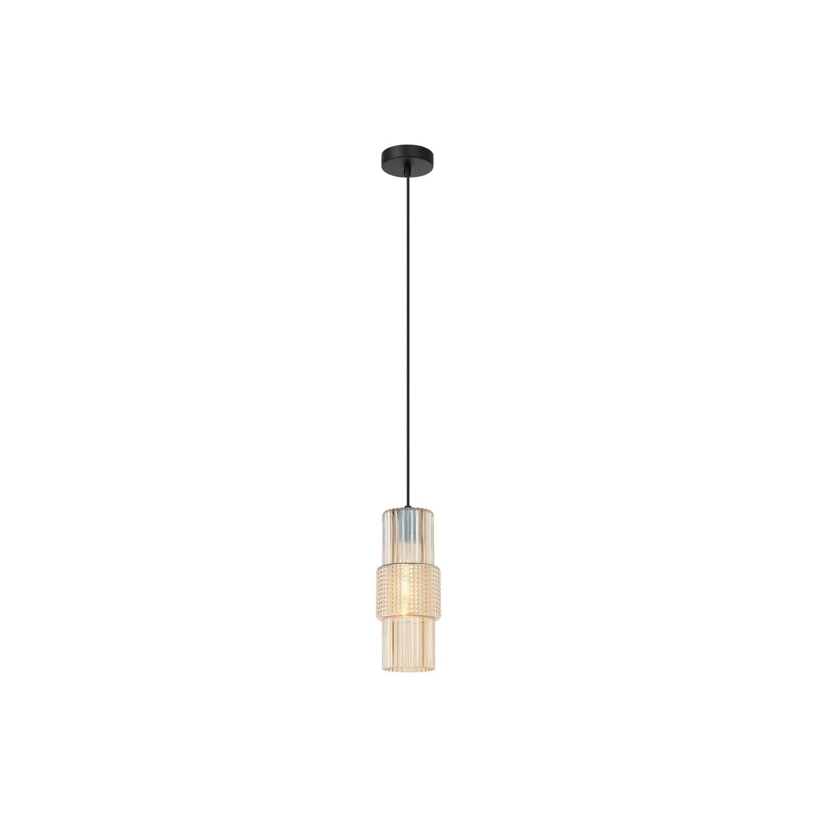Závesná lampa Lilian, sklo, jantár