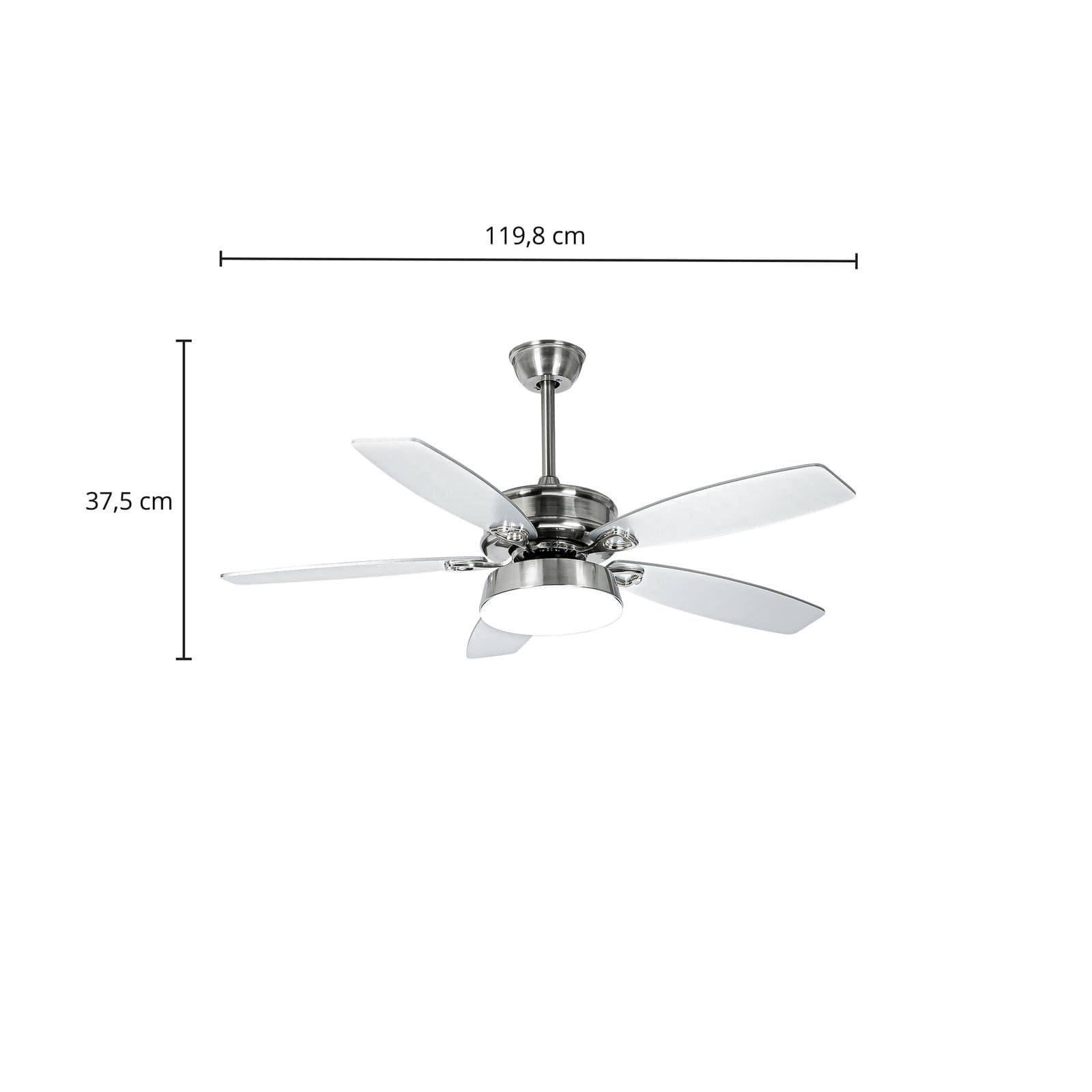 Lucande LED stropný ventilátor Kuvio, DC, tichý, Ø 120 cm, CCT