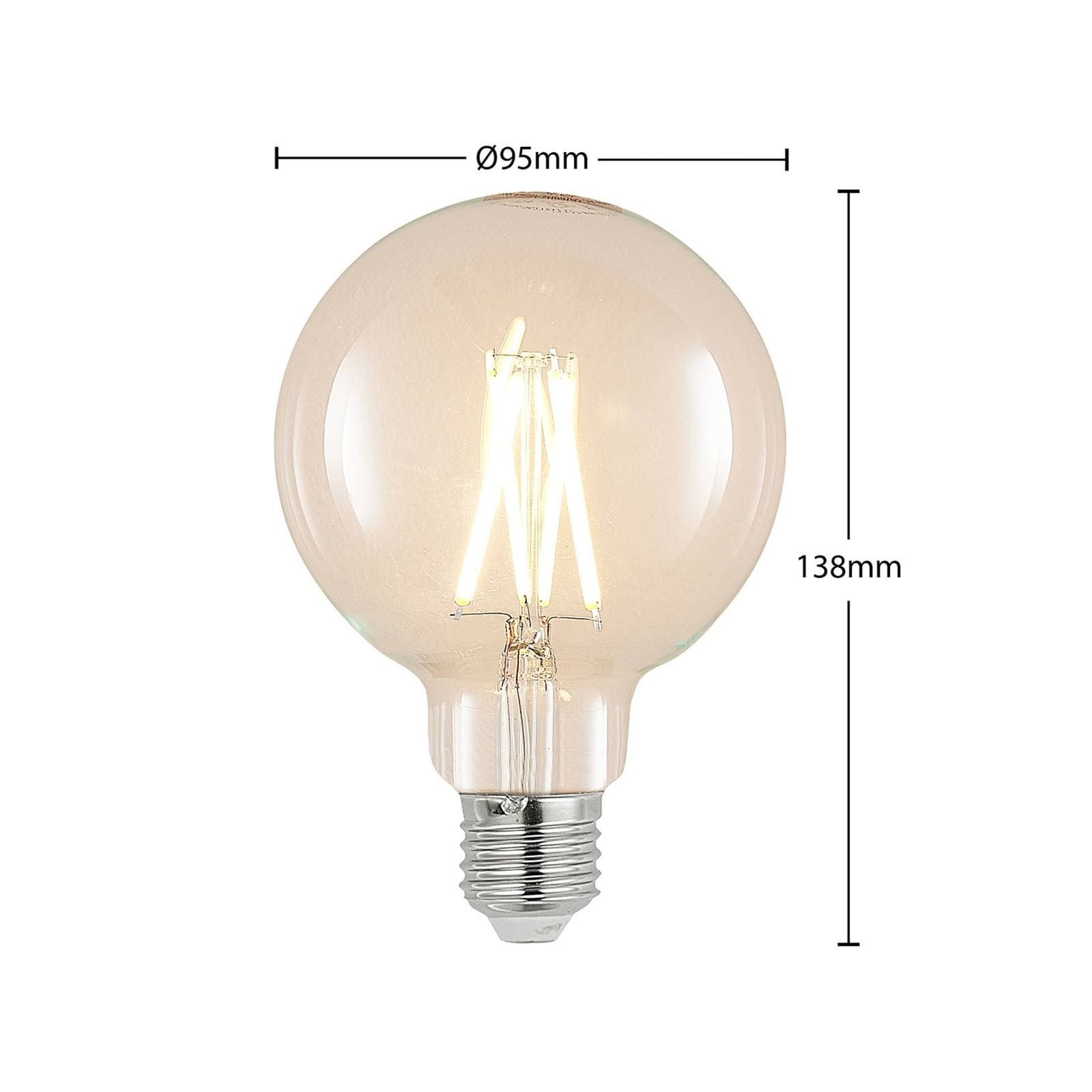 LED žiarovka E27 8W 2 700K G95 globe číra sada 3ks