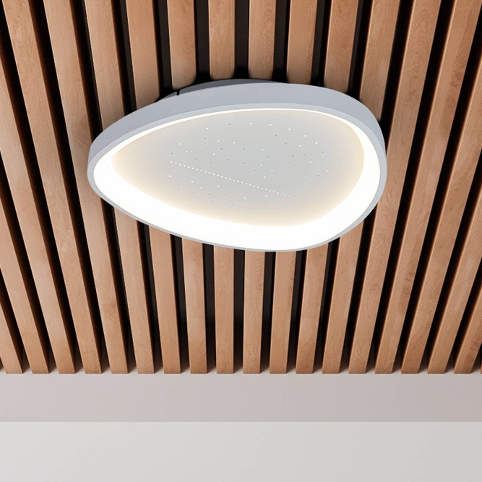 Stropné LED svetlo Argesa, Ø 42 cm, biele, CCT, diaľkové ovládanie