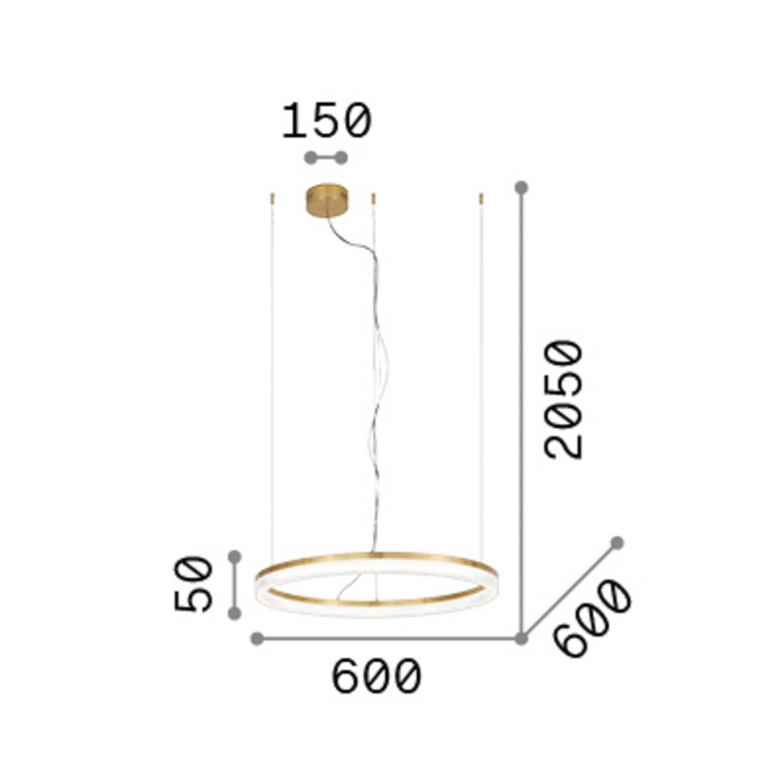 LED závesné svietidlo IDEAL LUX Crown, priemer 60 cm, biela, kovová