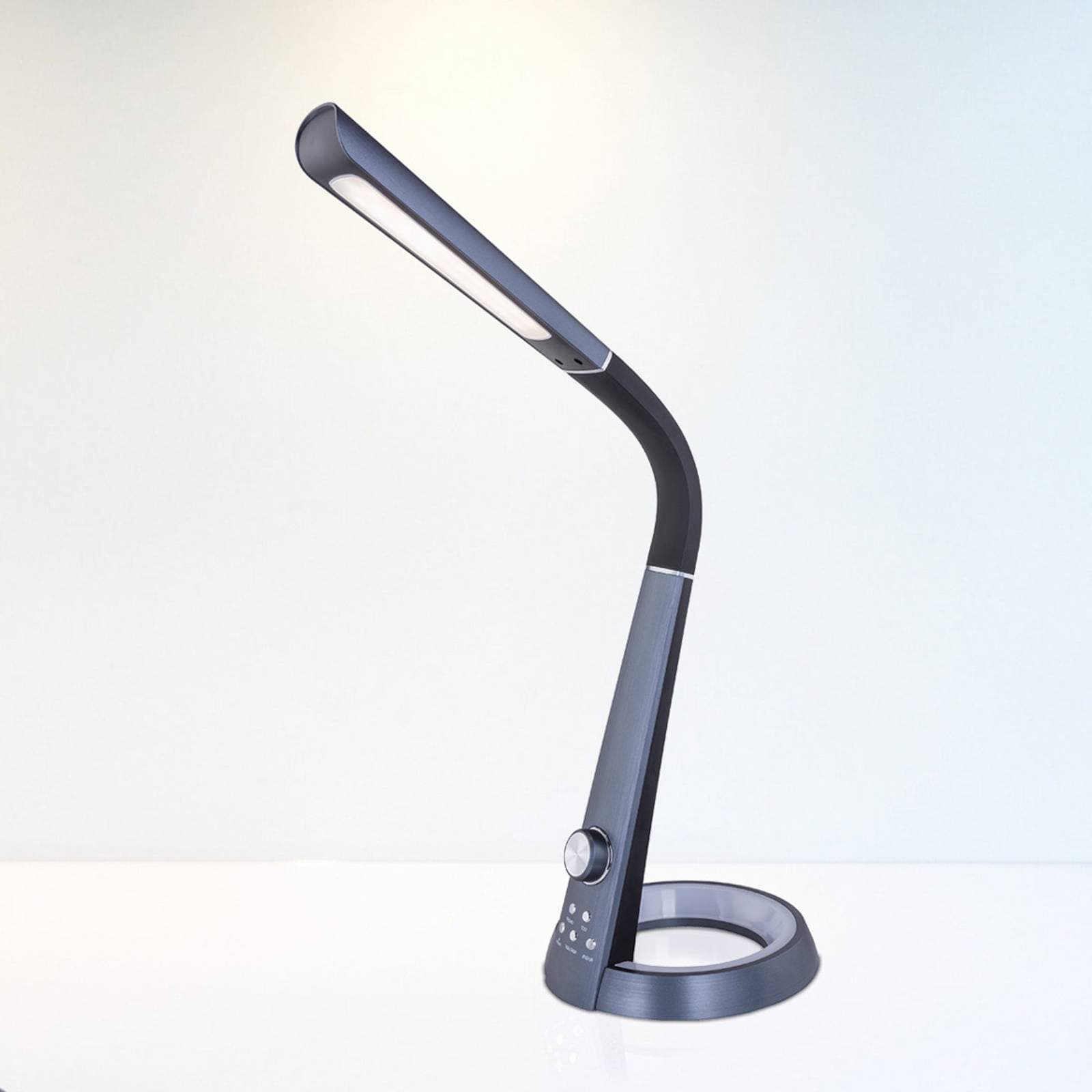 Stolná LED lampa Mitti s pripojením USB, čierna