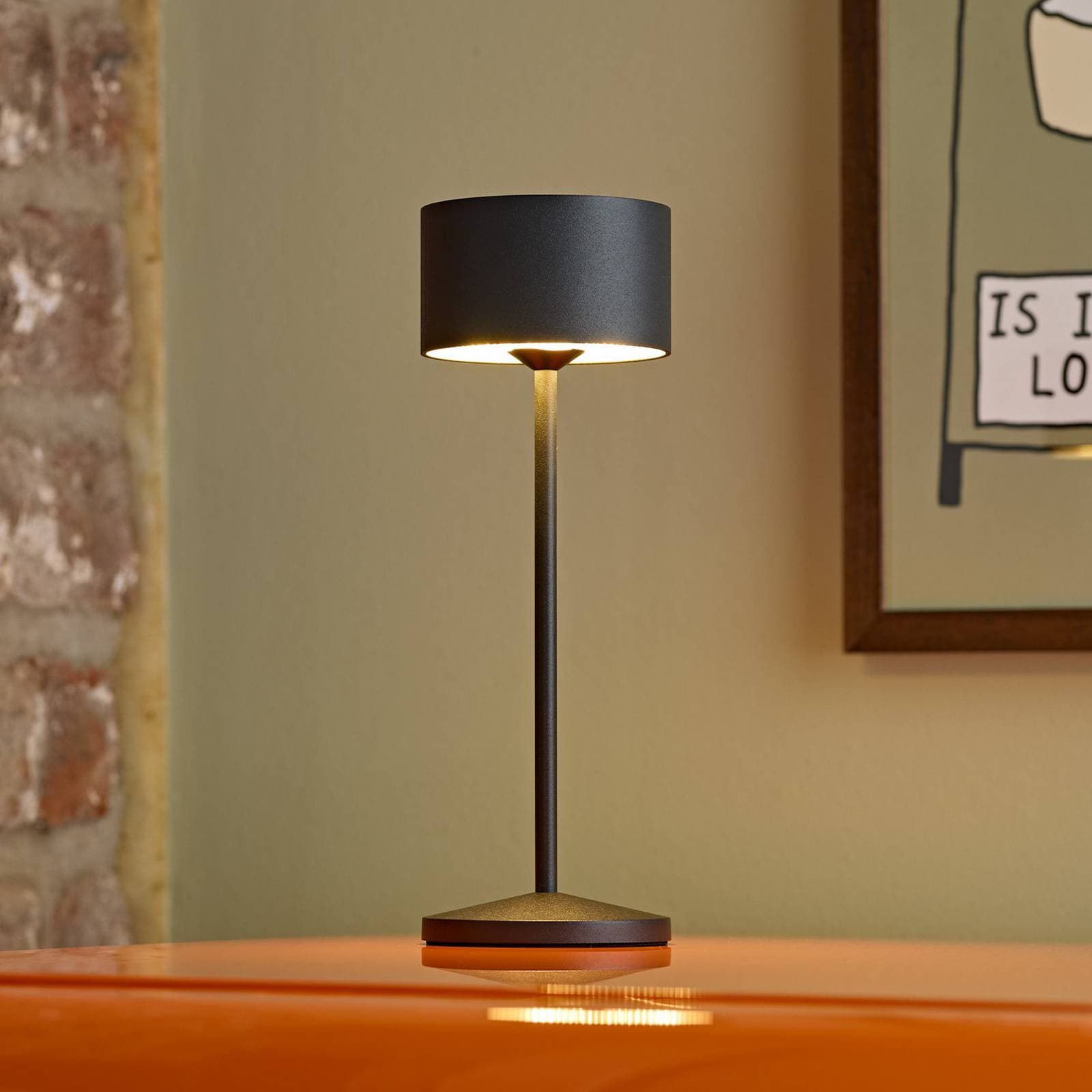 LED stolová lampa Veluna, čierna, sada 3 ks, 25 cm, IP44