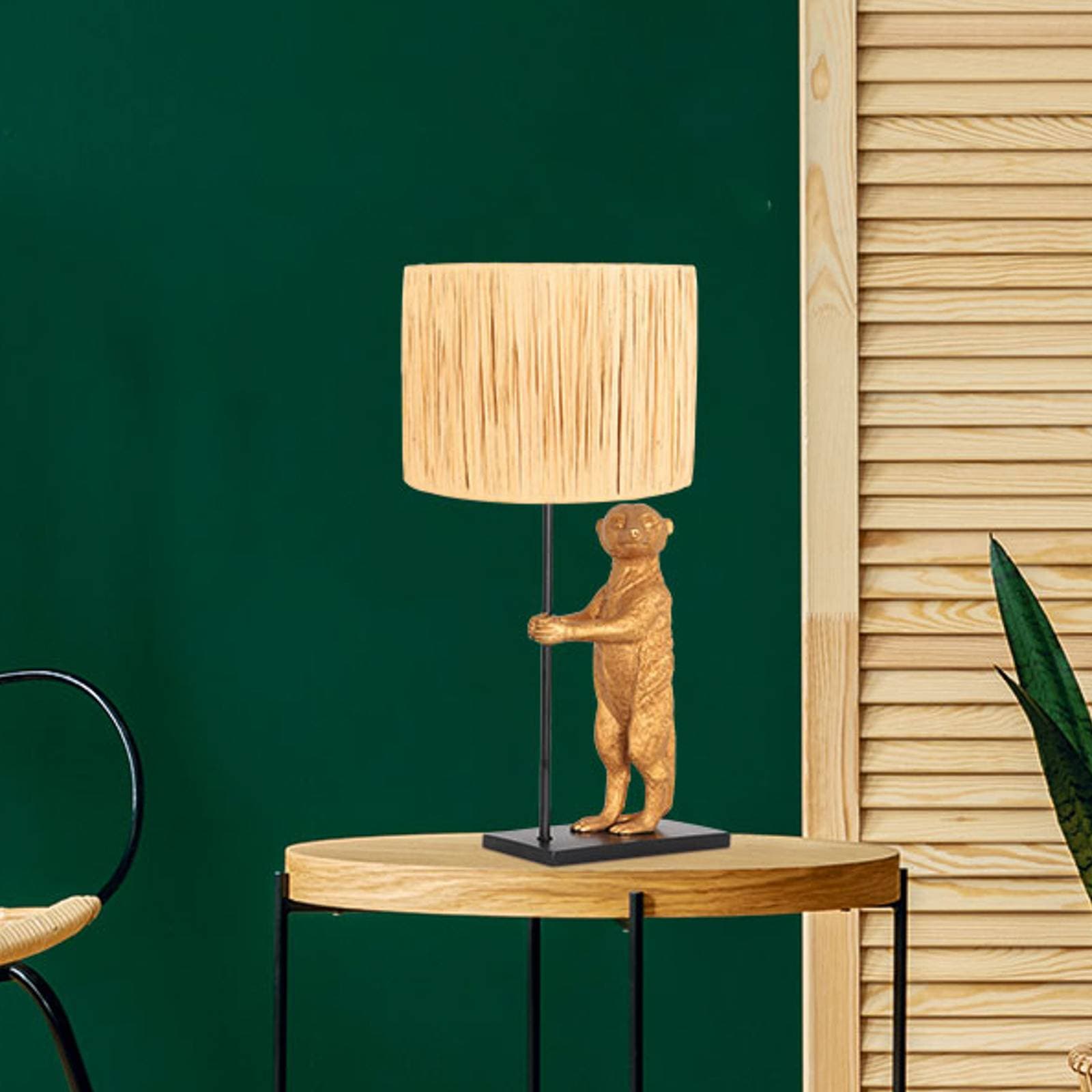 Stolná lampa Animaux 3712ZW, prírodné prútie