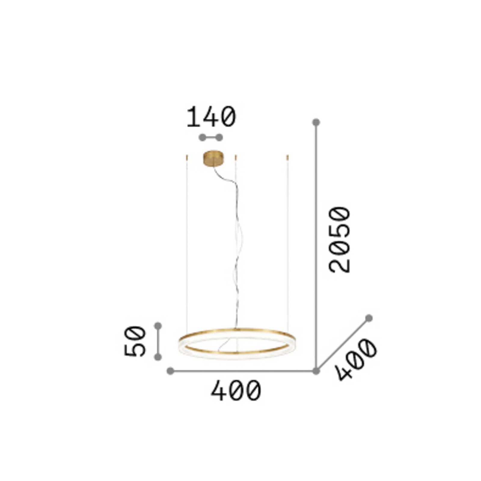 LED závesné svietidlo IDEAL LUX Crown, priemer 40 cm, čierna, kovová