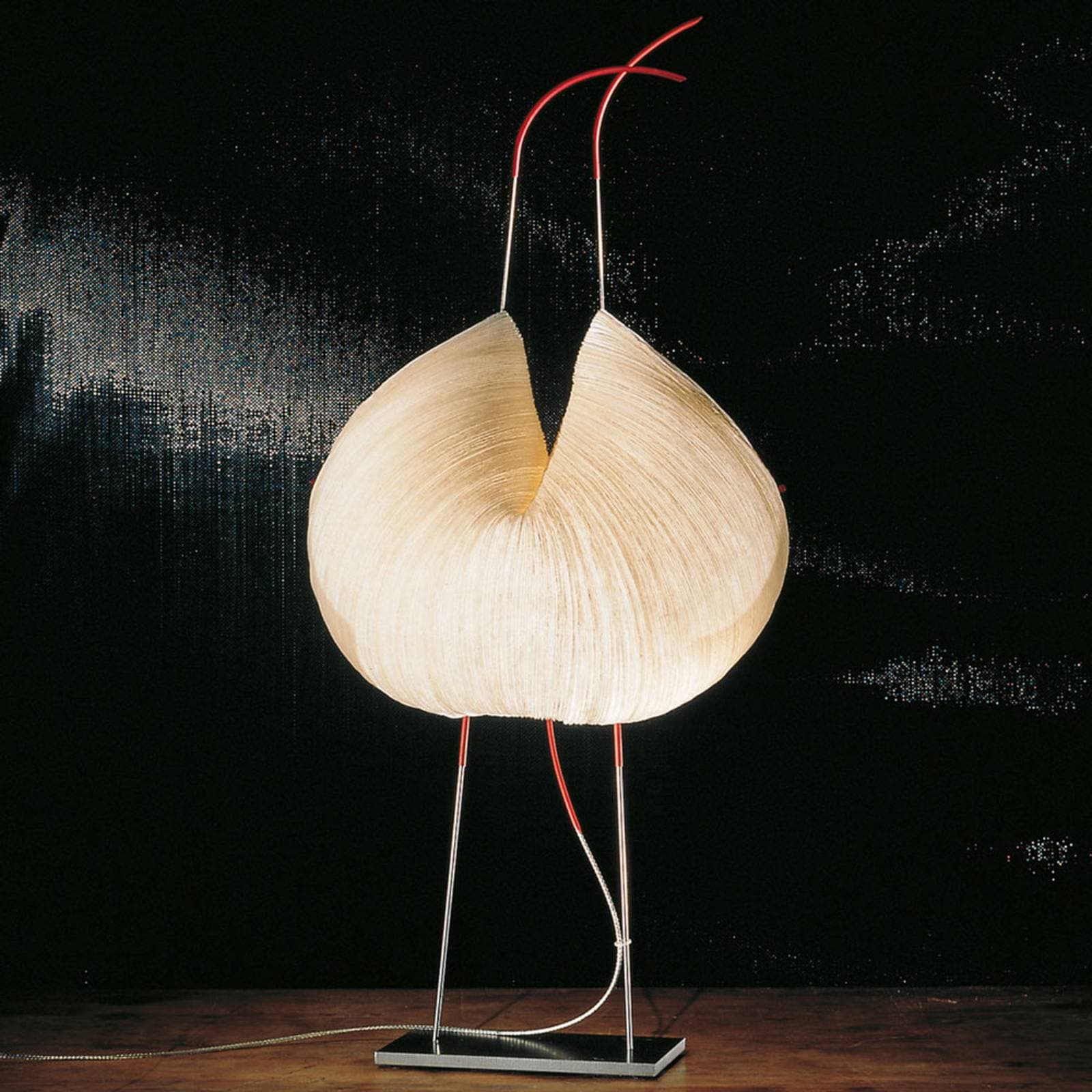 Ingo Maurer stolová LED lampa Poul Poul, béžová, výška 70 cm