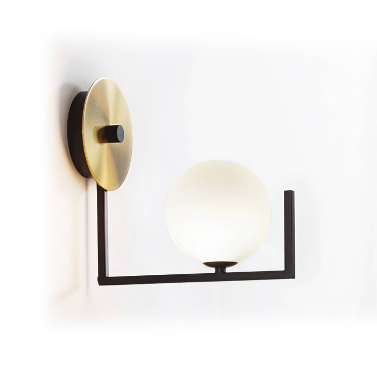 Nástenné svetlo IDEAL LUX Birds, čierna/mosadz, výška 25 cm, kov