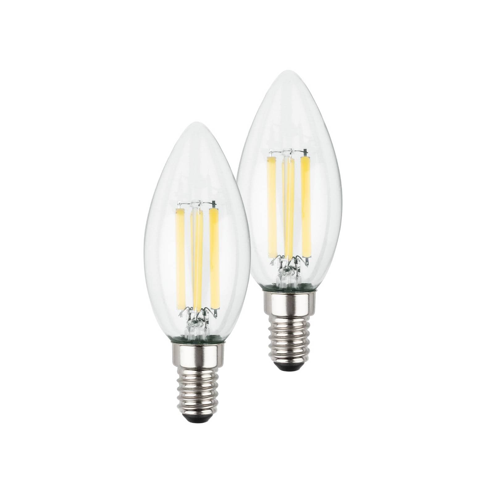 LED žiarovka sviečka E14 2,5W číra 3000K 525 lm EEK A 2er