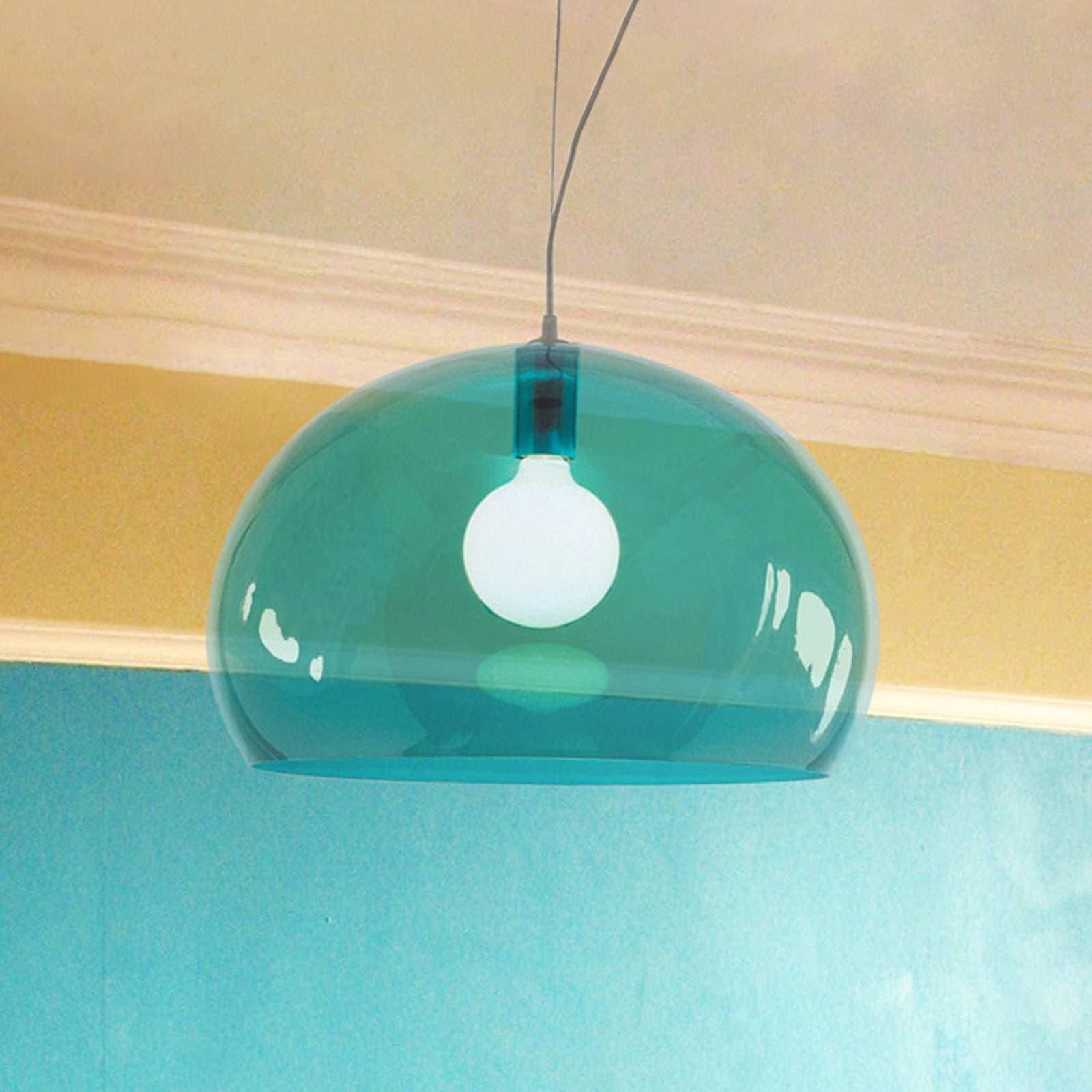 Kartell FL/Y – LED závesné svietidlo, nebovo modré