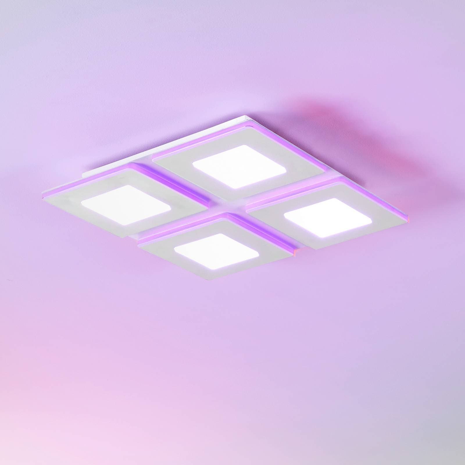 EGLO connect LED stropné svietidlo Padrogiano-Z 4 svetlá, 45 x 45 cm