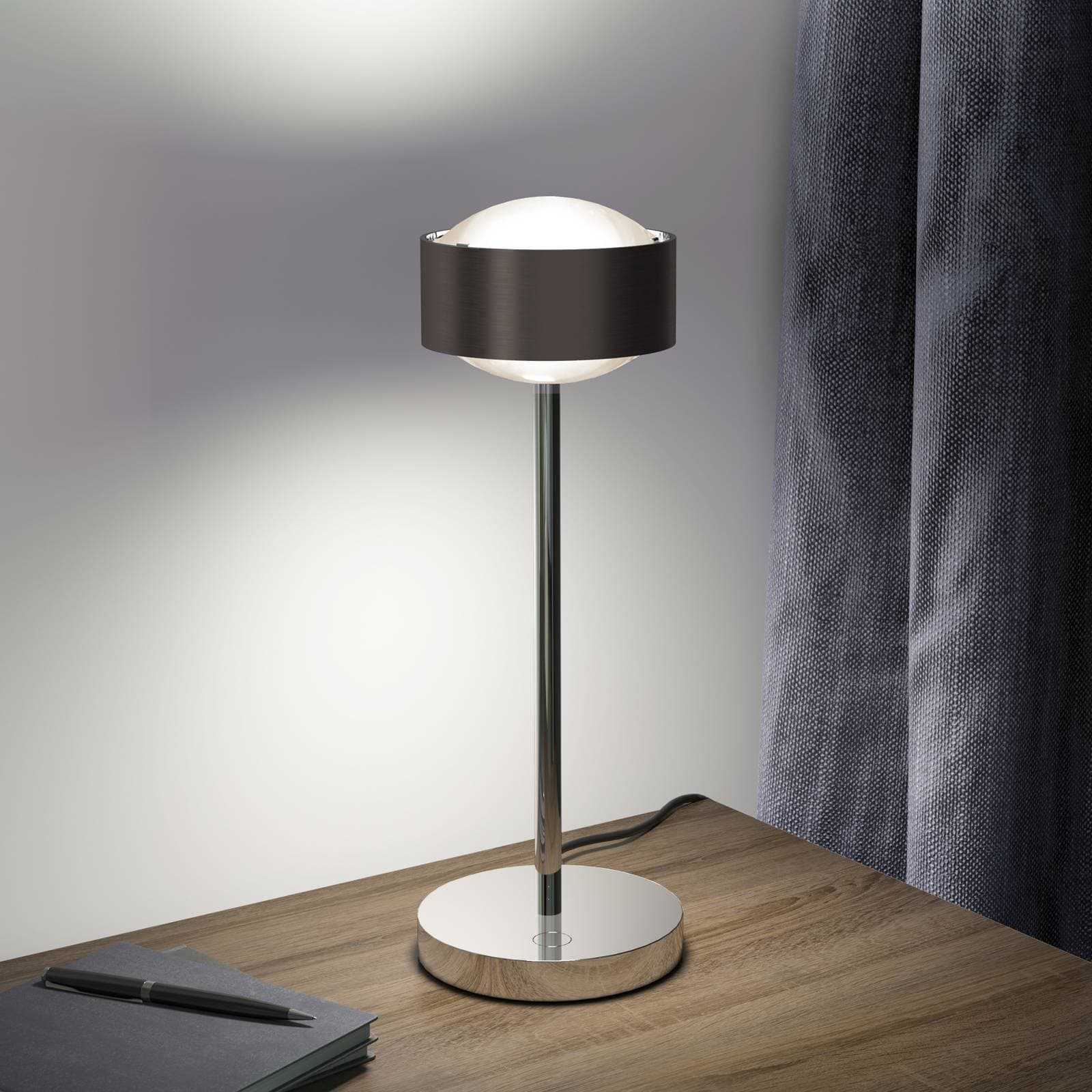 Puk! 120 Eye Table LED, šošovky matné, hnedá/chróm