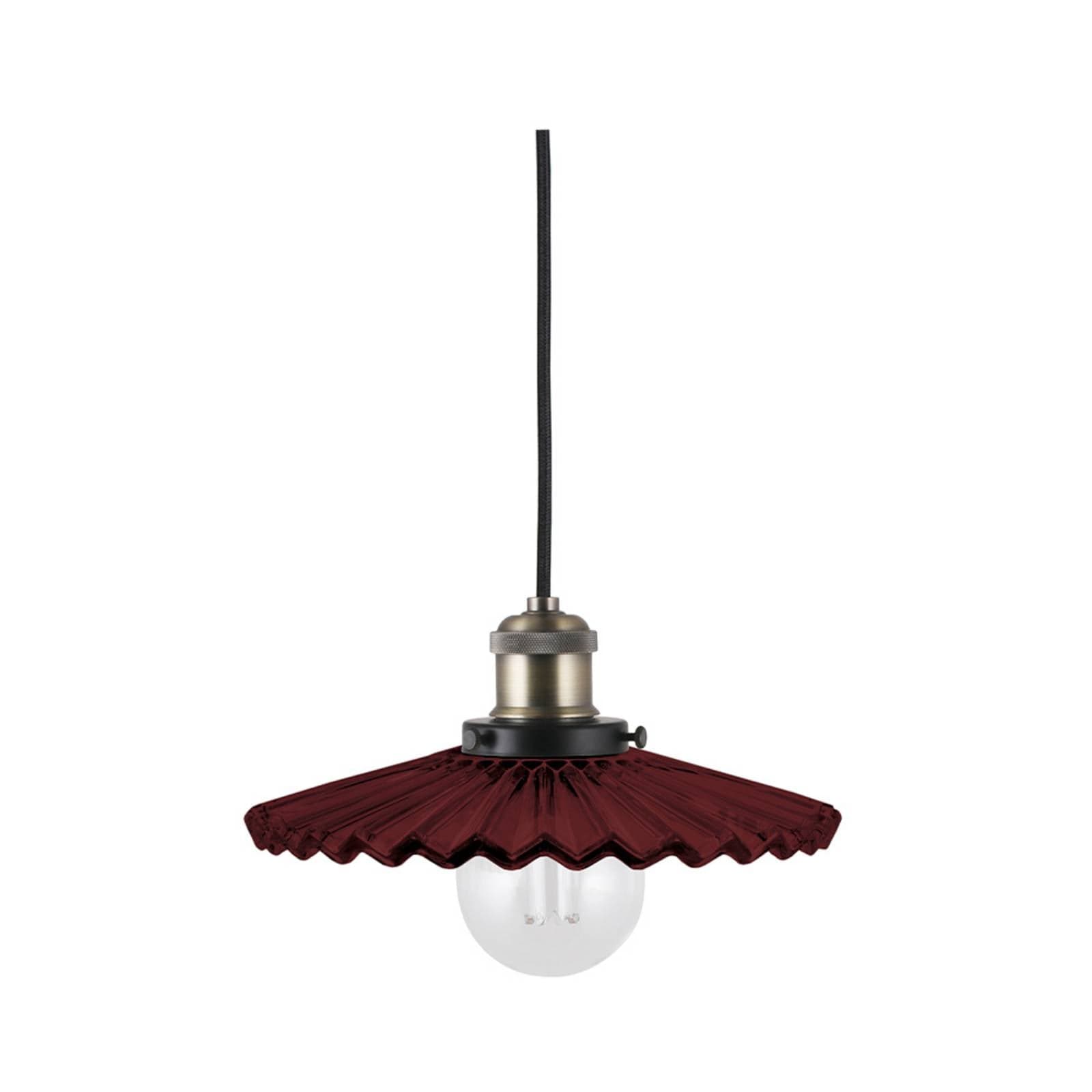Globen Lighting závesné svietidlo COBBLER, tmavočervené, Ø 25 cm