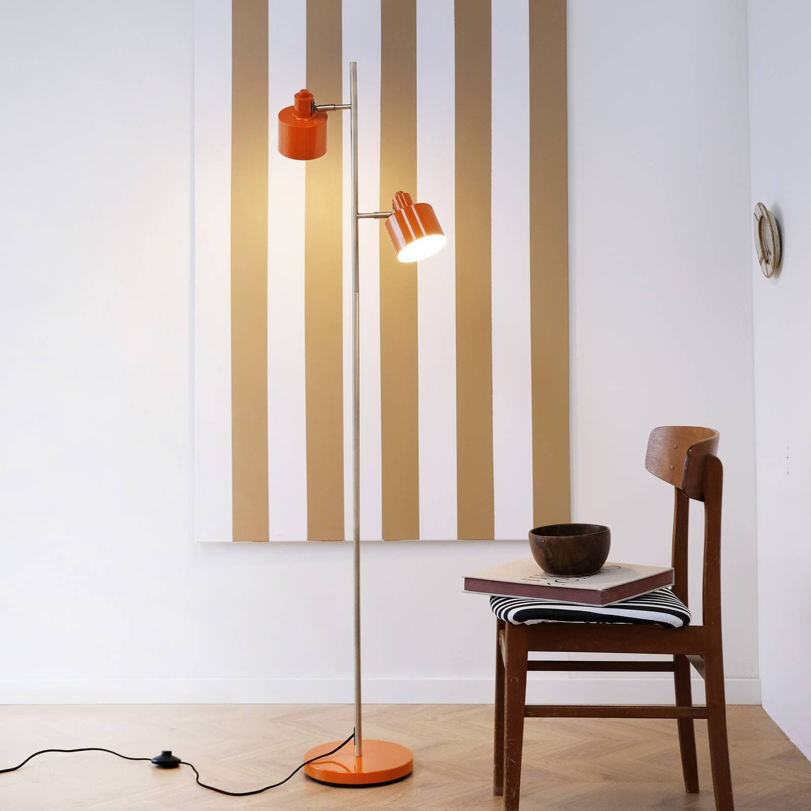Dyberg Larsen stojacia lampa Ocean, oranžová, výška 160 cm, 2-pl.