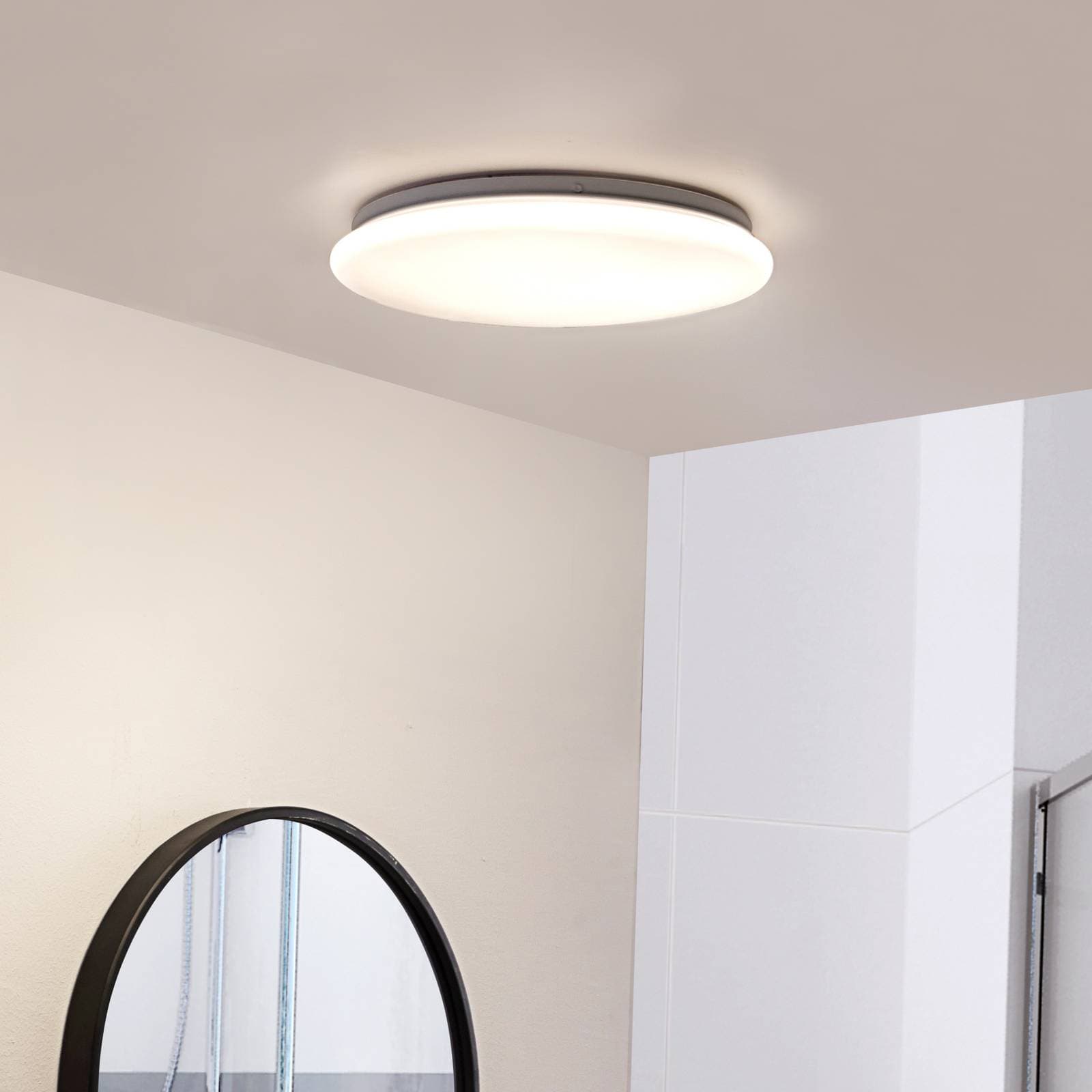 Lindby LED stropné svietidlo Eovi, Ø 33 cm, biela, 3 000 K, okrúhle