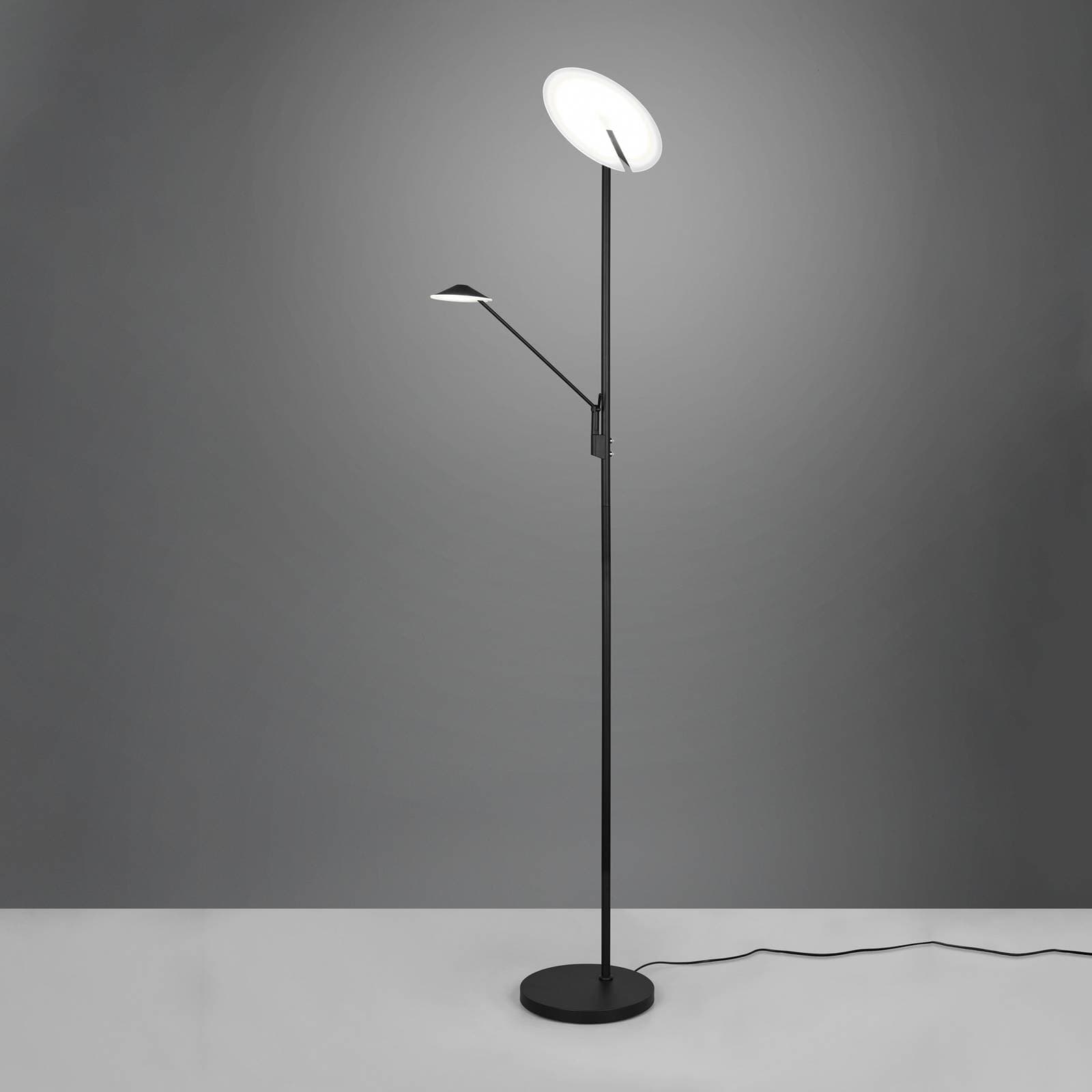 LED stojacia lampa Brantford čierne matné