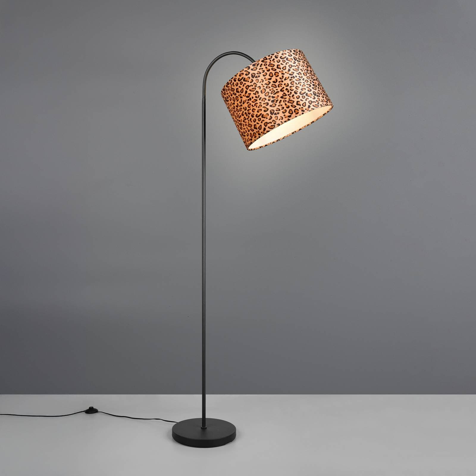 Stojacia lampa Pardina hnedá strakatá/čierna Výška 207 cm Kov