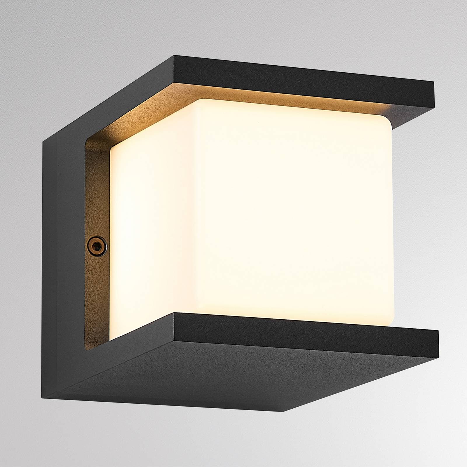 Vonkajšie nástenné svietidlo FYNN-U, antracitová, 12 cm, IP65, CCT
