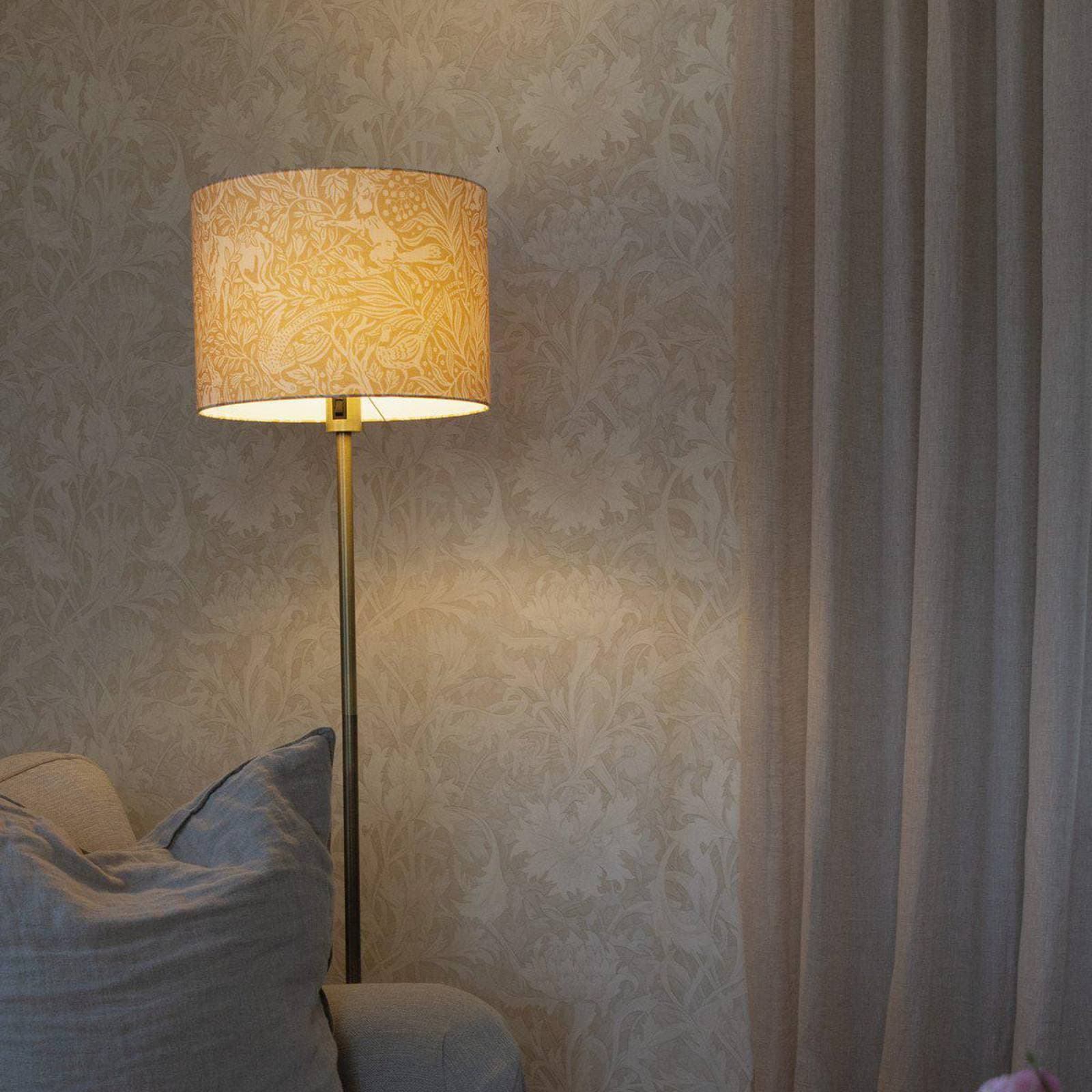 Stojacia lampa Amy, žltá/zlatá, výška 150 cm, textil, E27