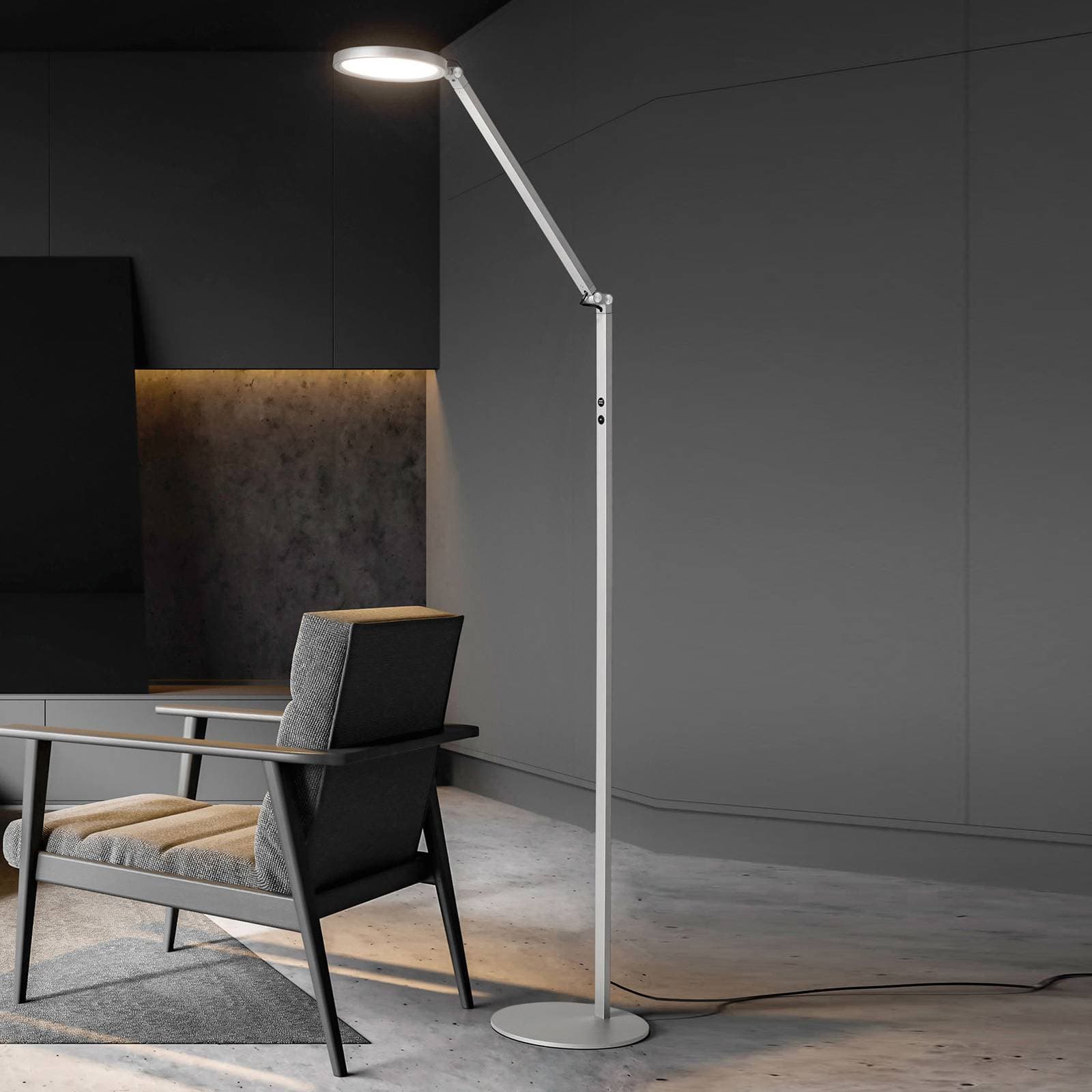 Stojaca LED lampa Regina, 1-plameňová, hliník