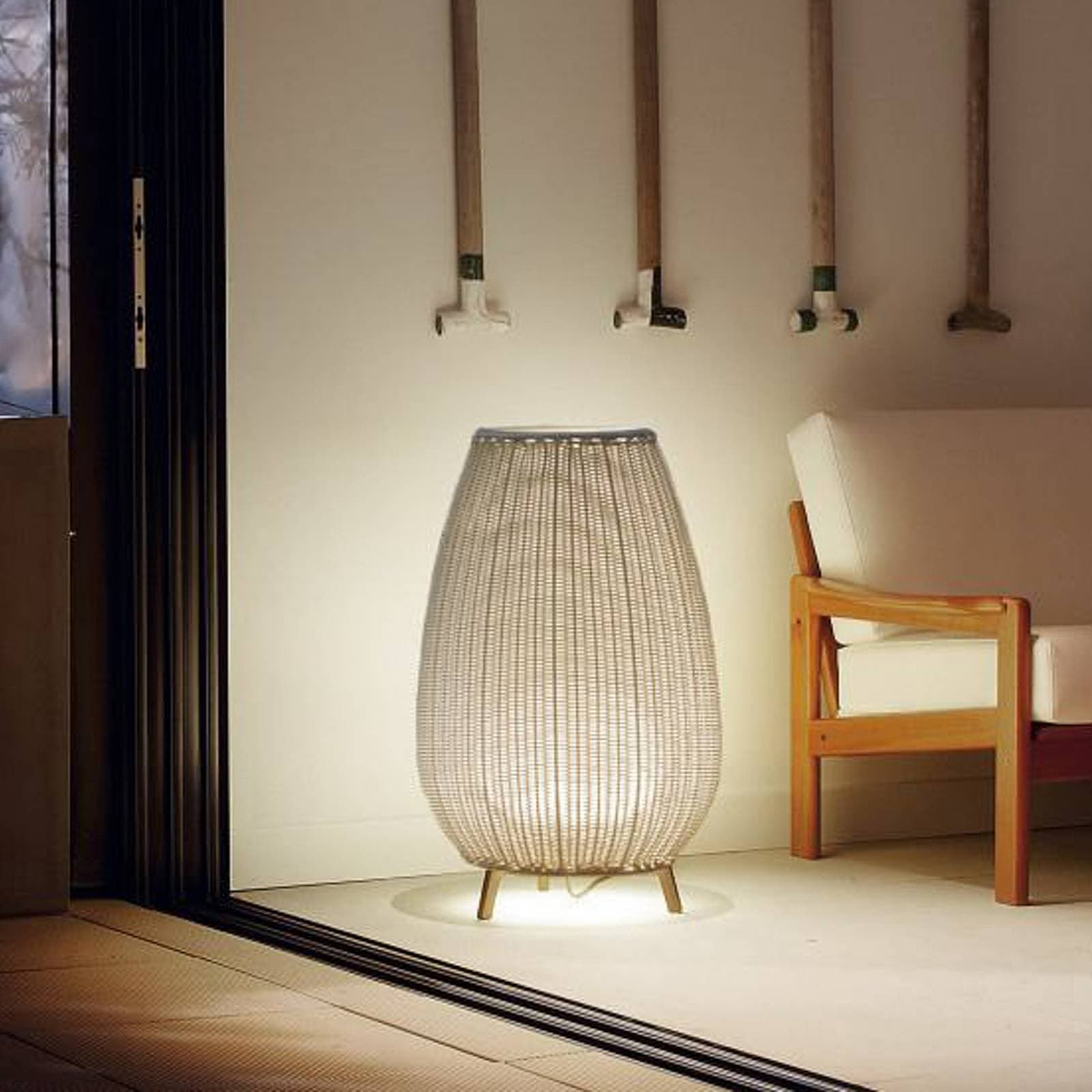 Bover LED terasové svetlo Amphora, 77 cm, grafitovo hnedá/béžová
