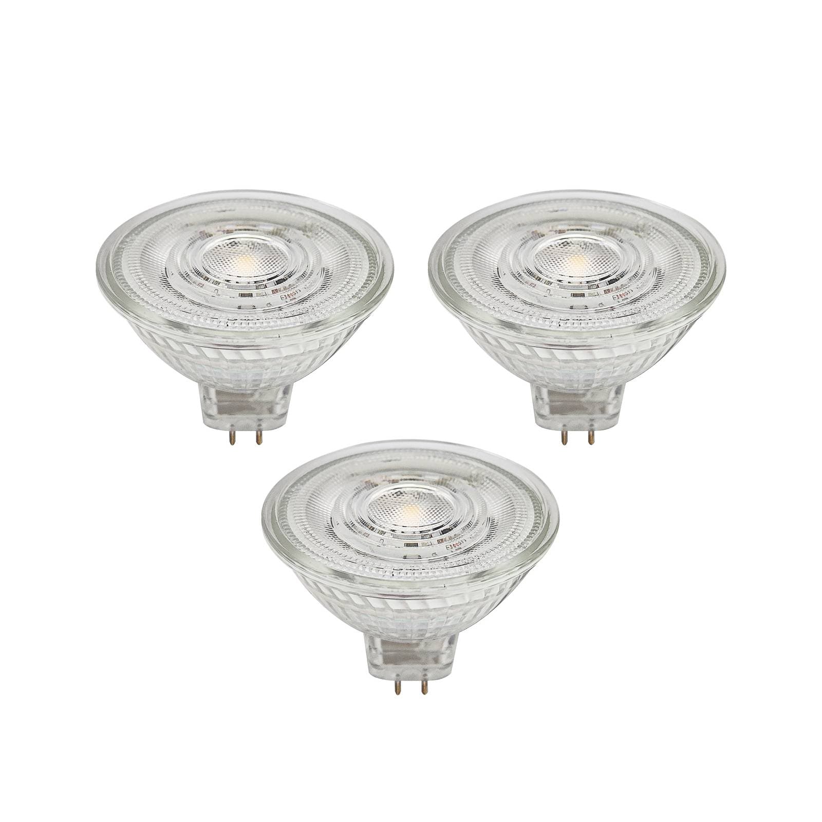 Prios LED reflektor GU5.3 4,9W 500lm 36° číry 830 sada 3 ks