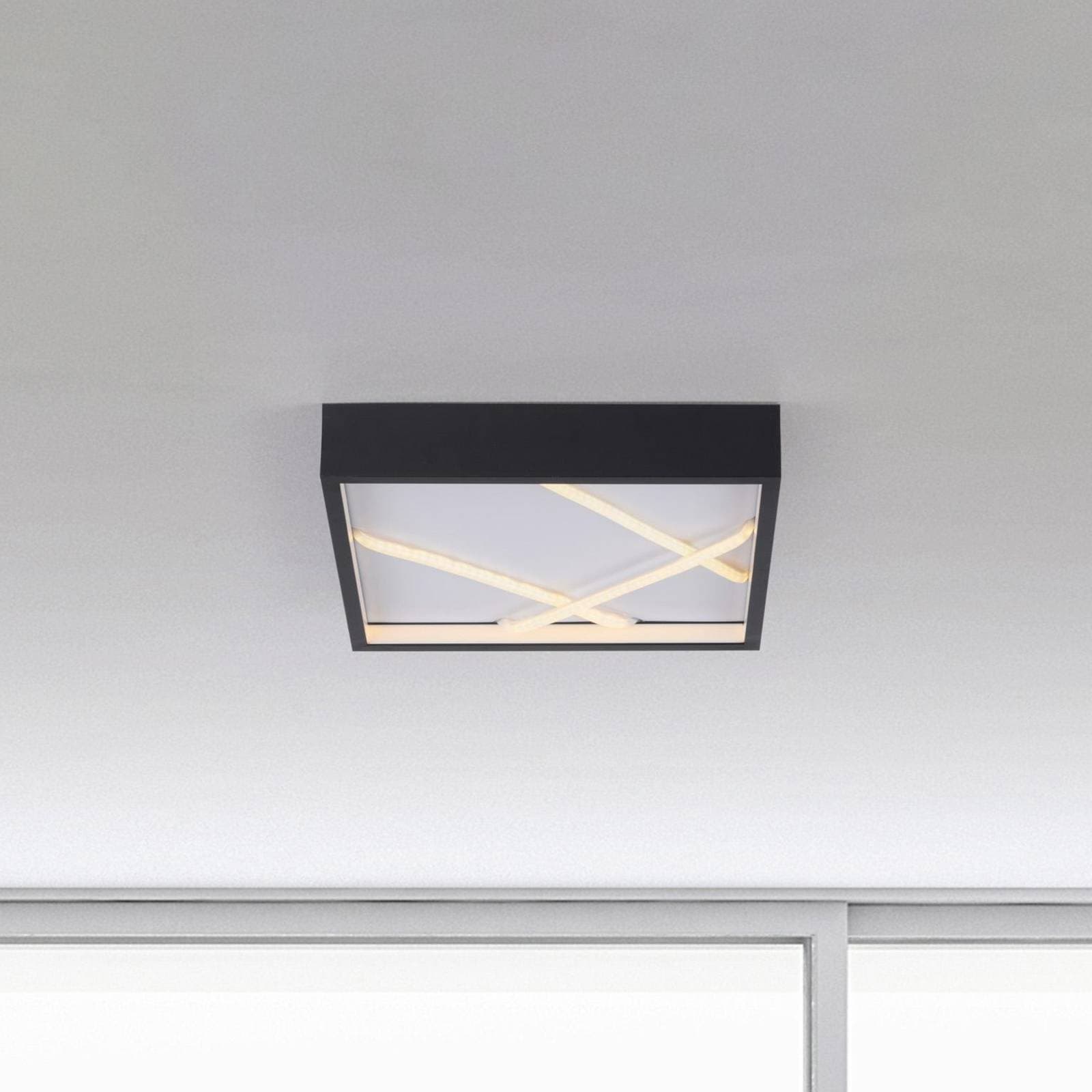 JUST LIGHT. stropné LED svetlo Mikado, 30 x 30 cm, čierne