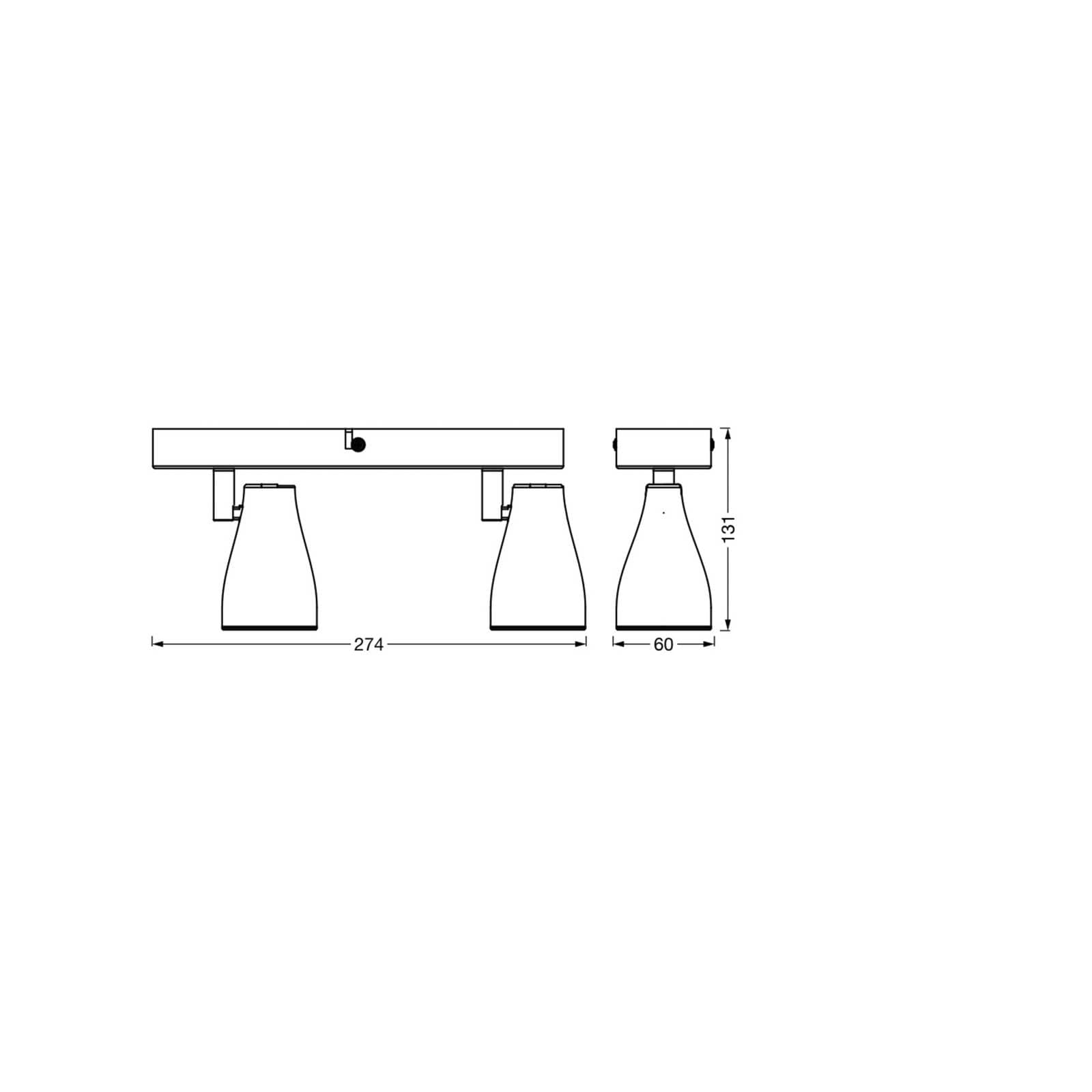 OSRAM stropné bodové svetlá PEAR, sivý, 2-pl., GU10-LED 2 700 K