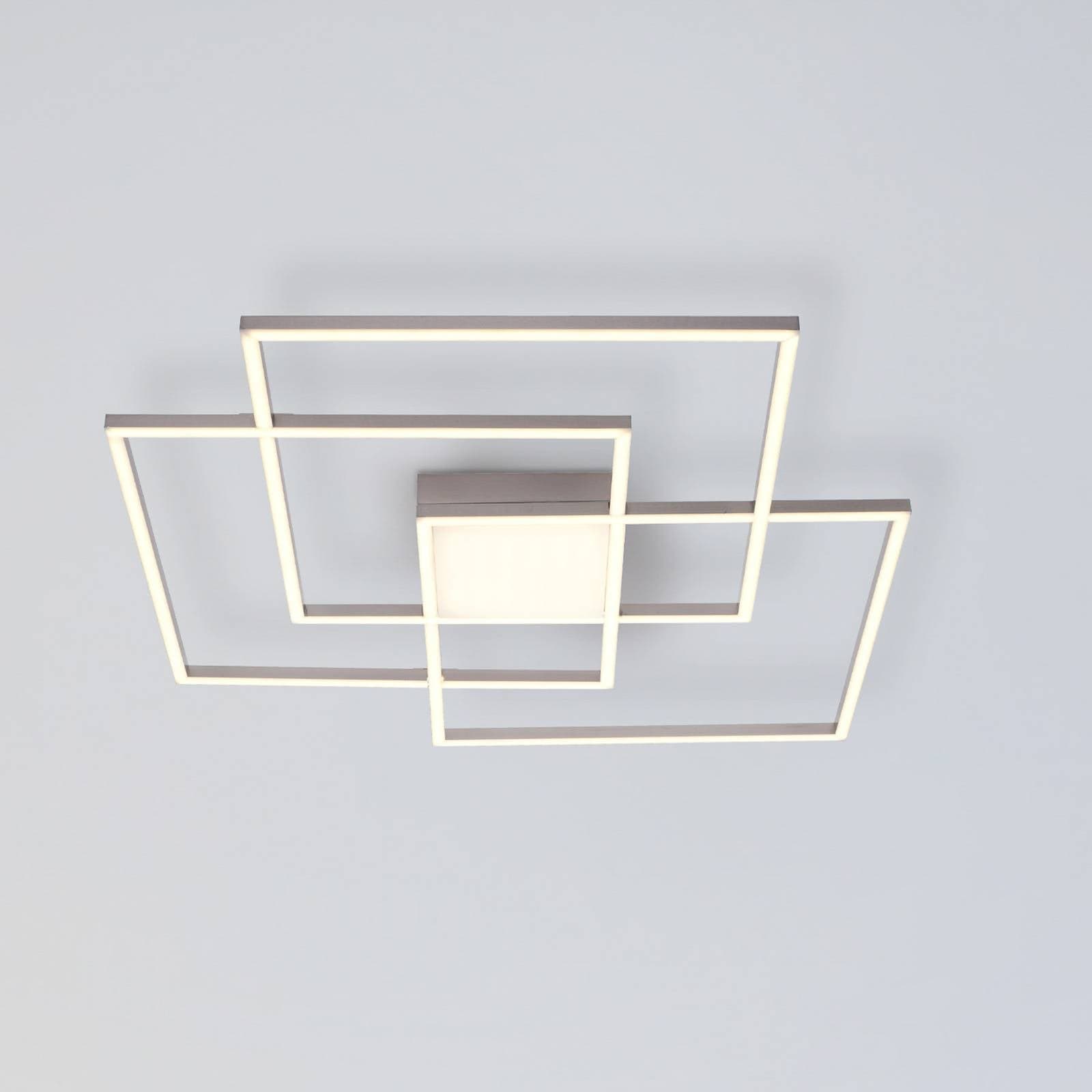 Stropné LED svetlo Asmin, CCT, oceľ, 75x75cm